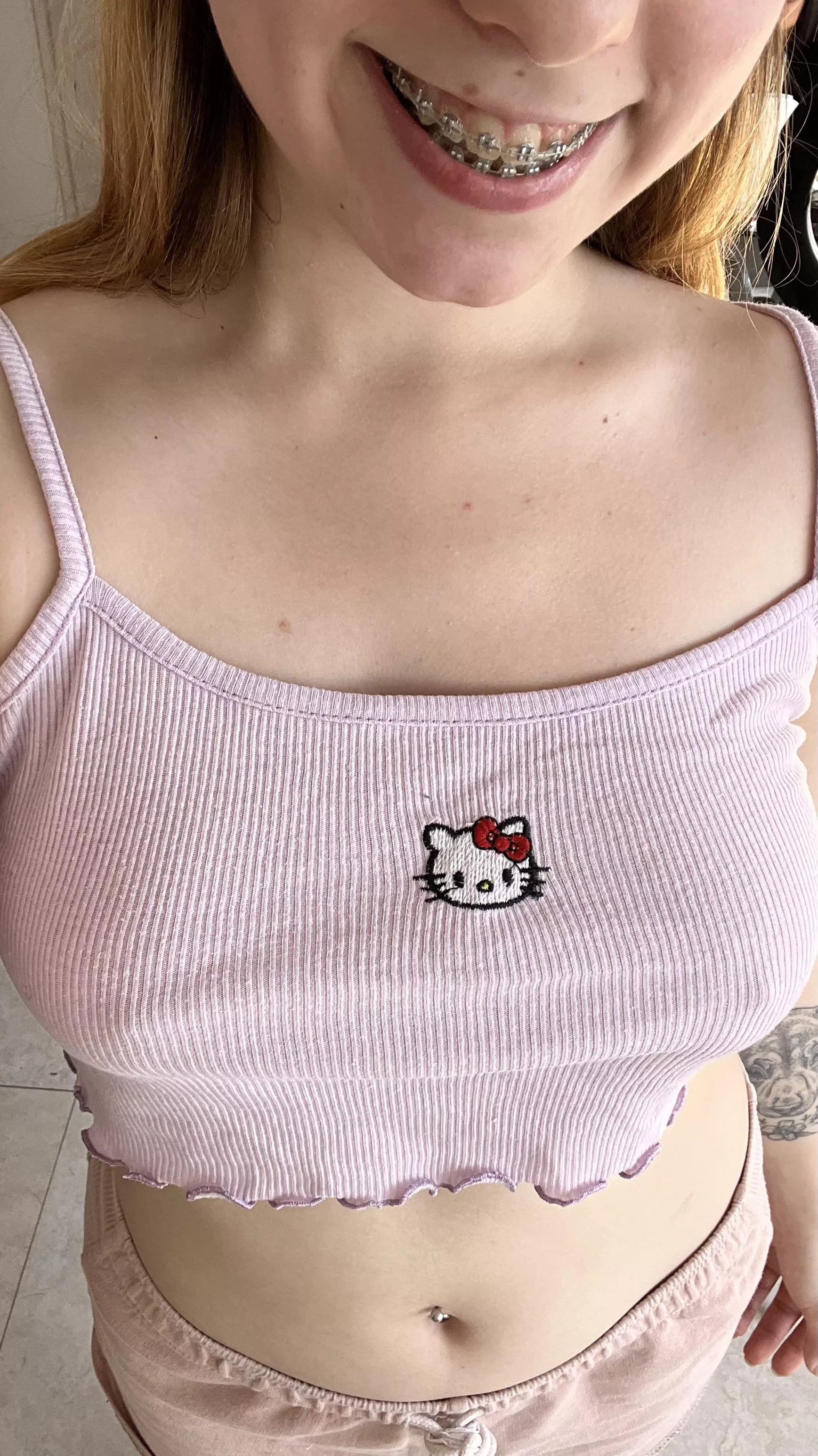 Braless hello kitty!