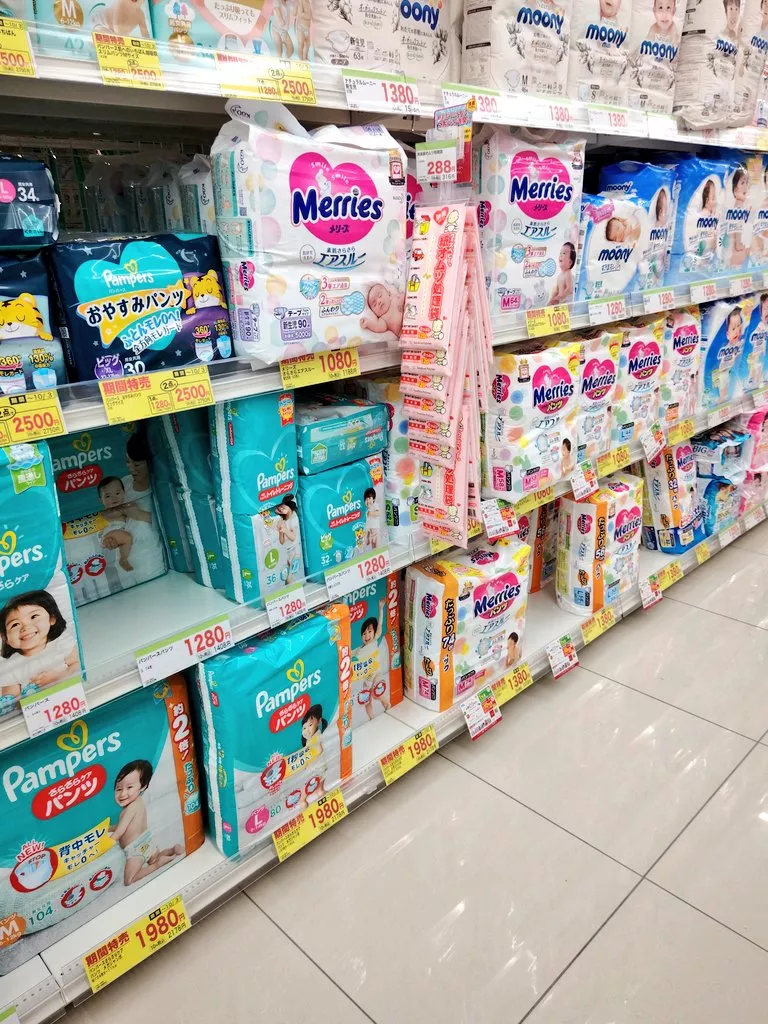 Diaper aisle in Japan