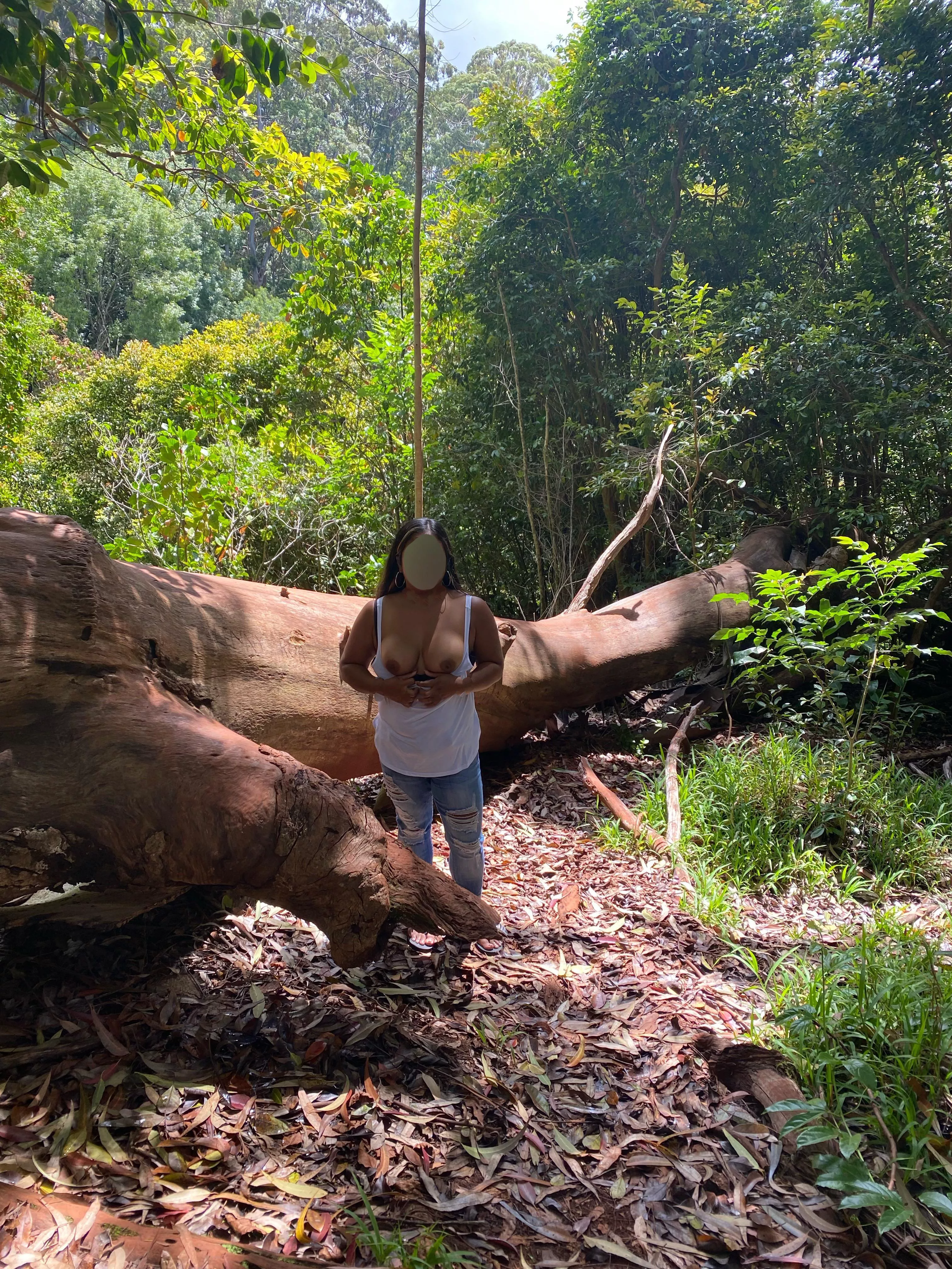 Fun on a hiking trail