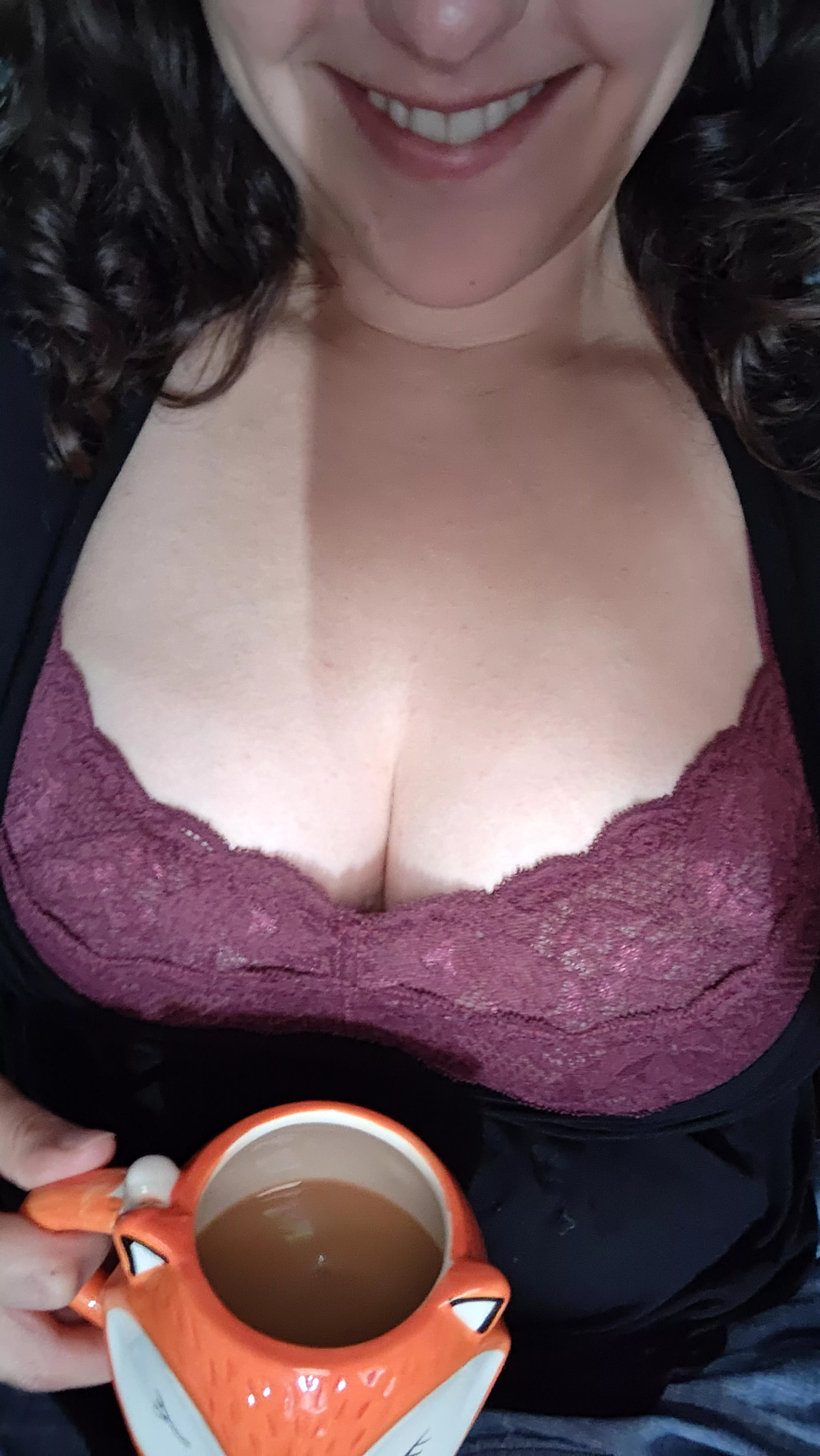 I may be sick, but thankfully my boobs still work. 😜 Thank you to u/captainc26 for this beautiful maroon bra that puts me in mind of autumn...🍂🍁🍃 😘😘😘❤️