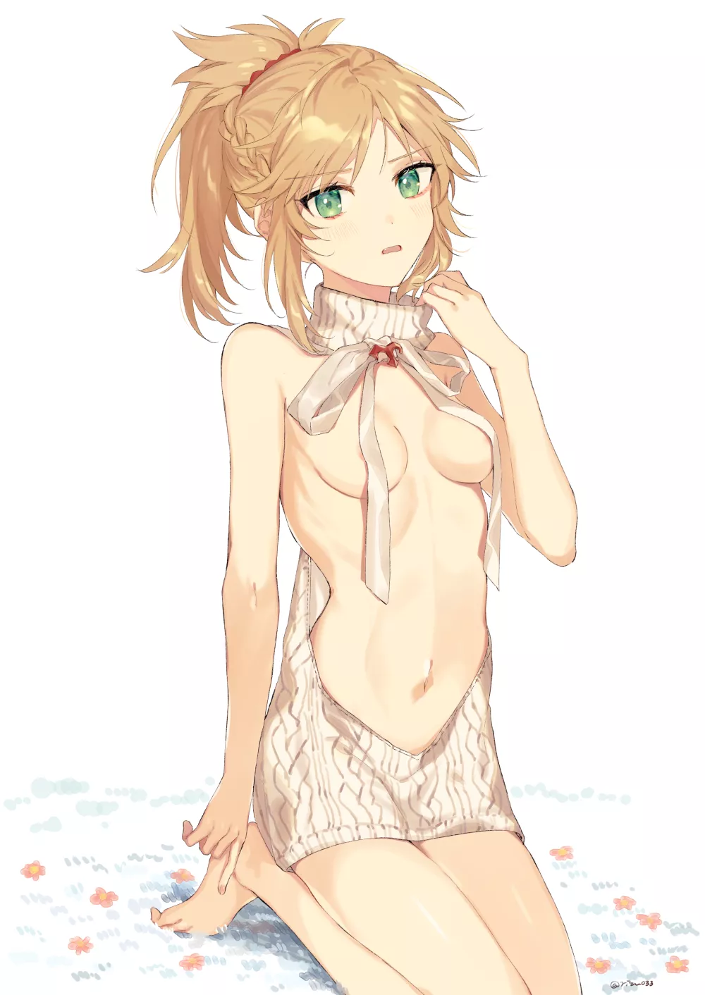 Mordred wearing the virgin killer sweater the wrong way (by rizu)