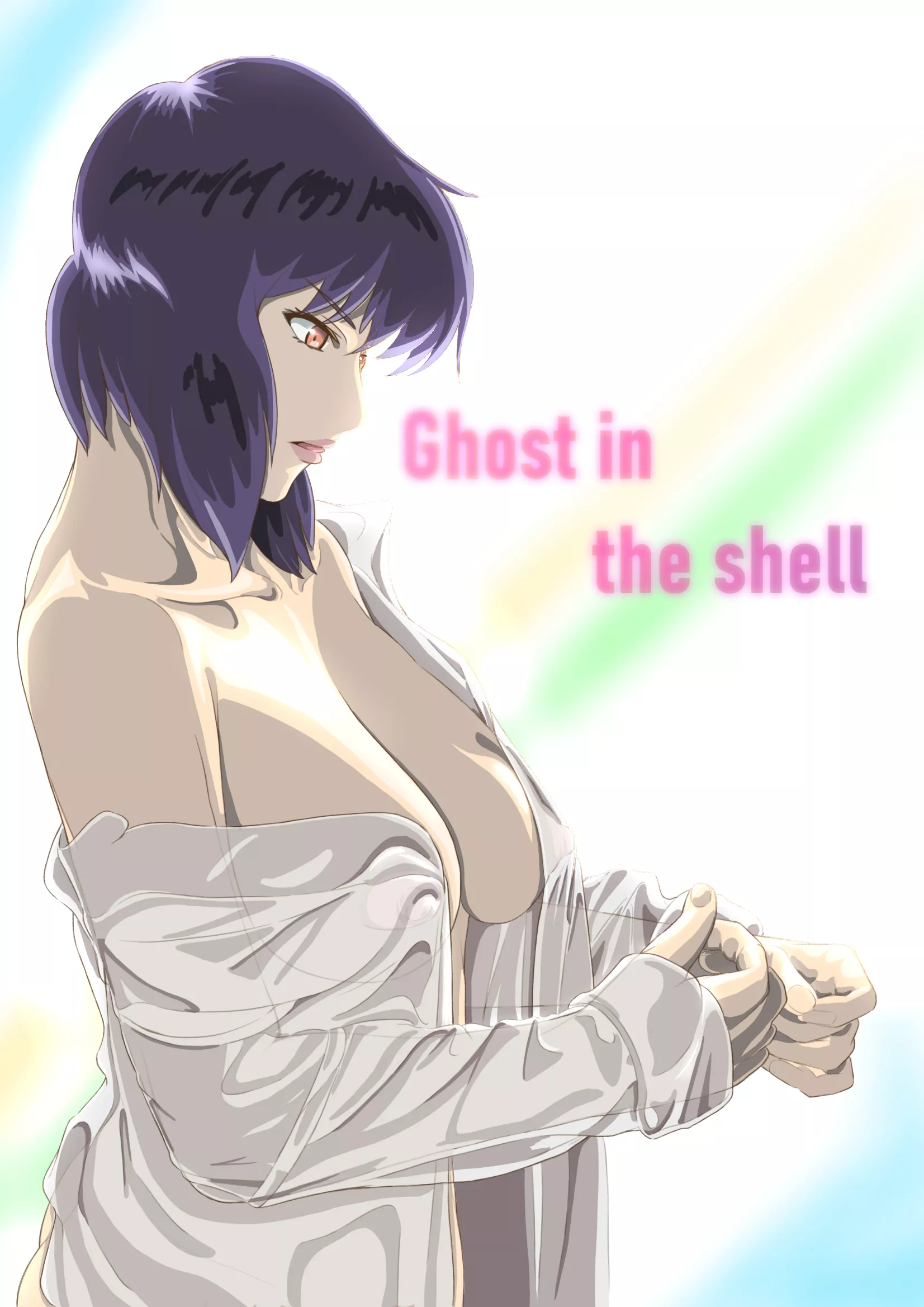 Motoko Kusanagi getting up from bed