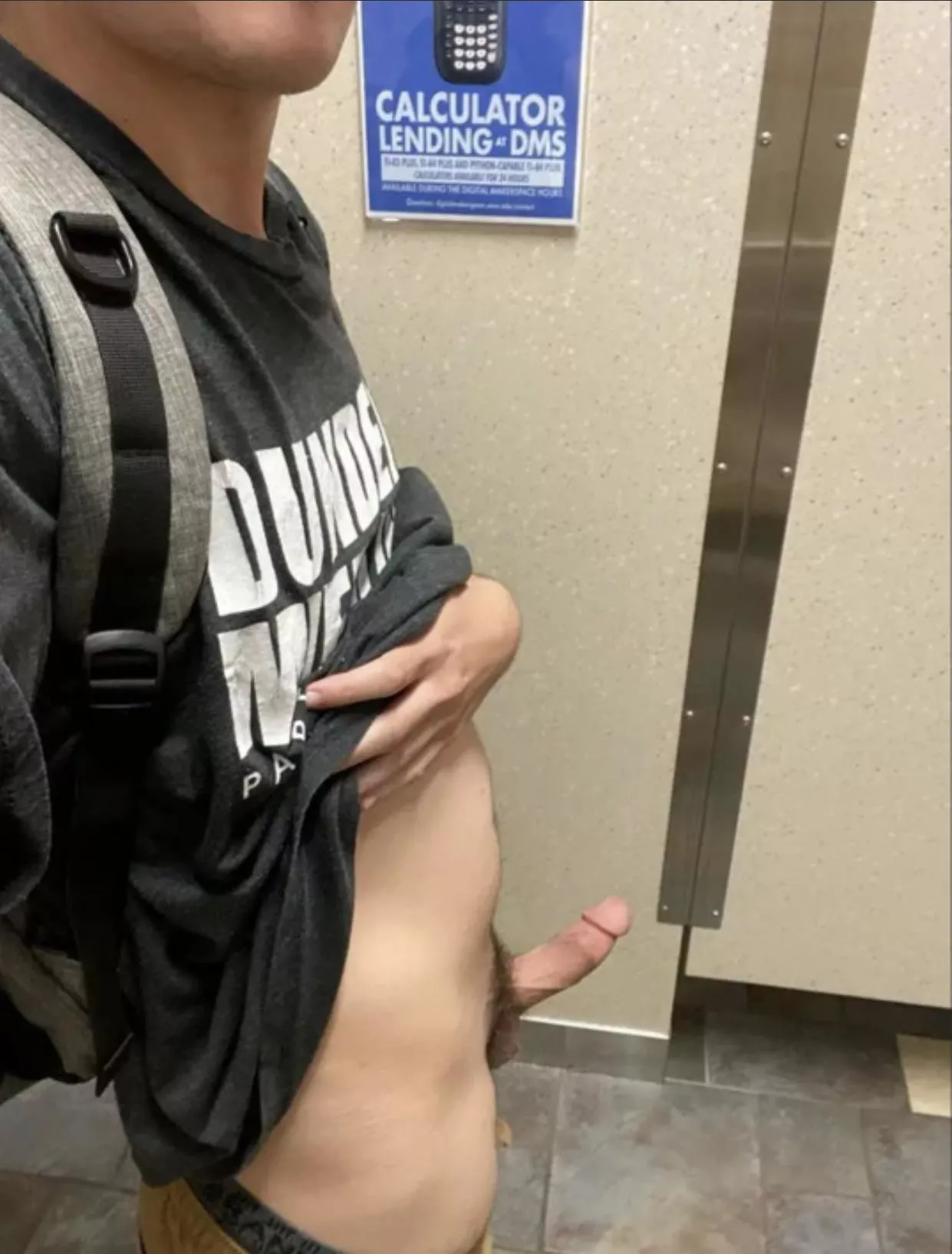 Quick jerk off before class