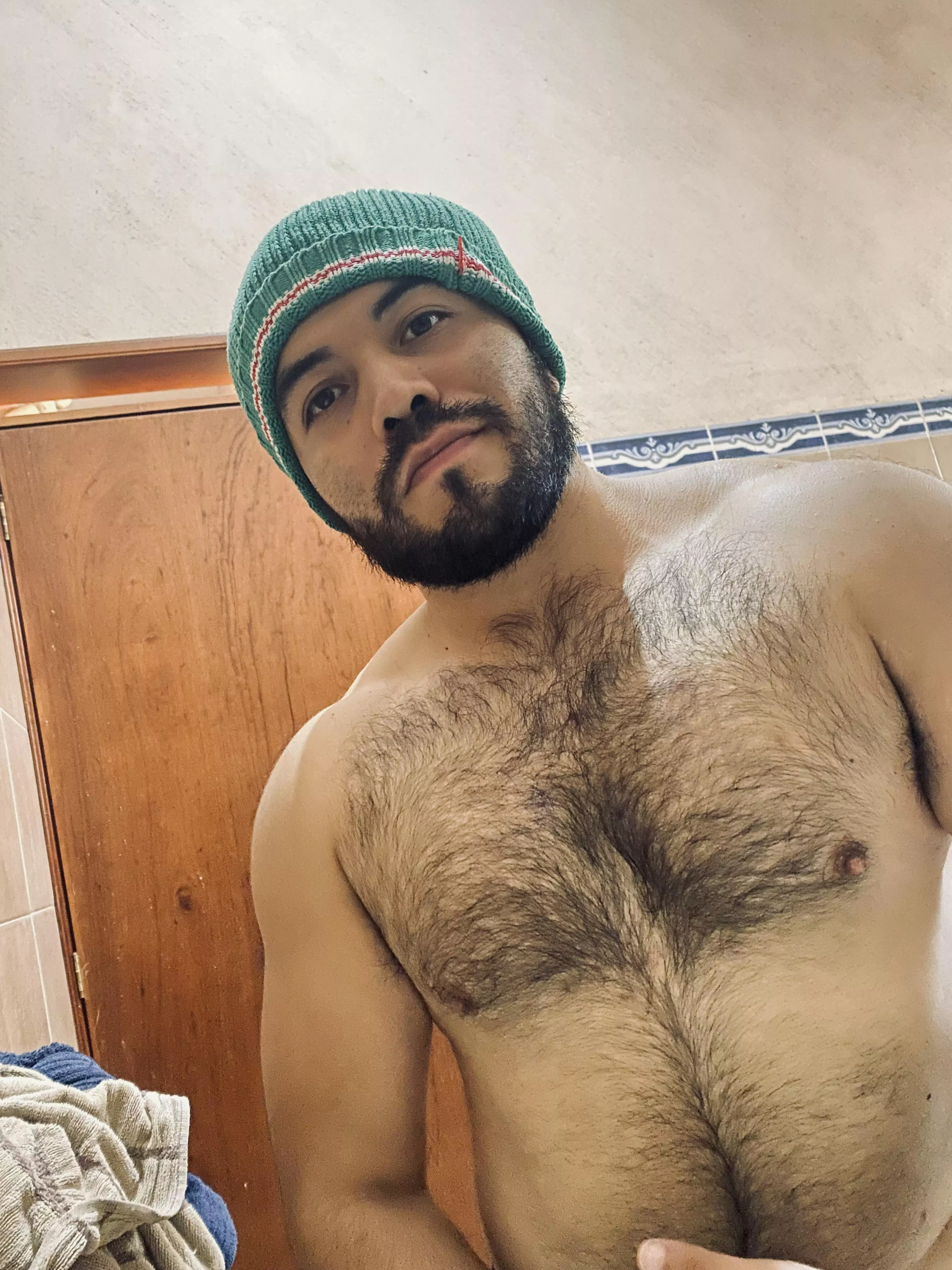 Ready to shower after workout