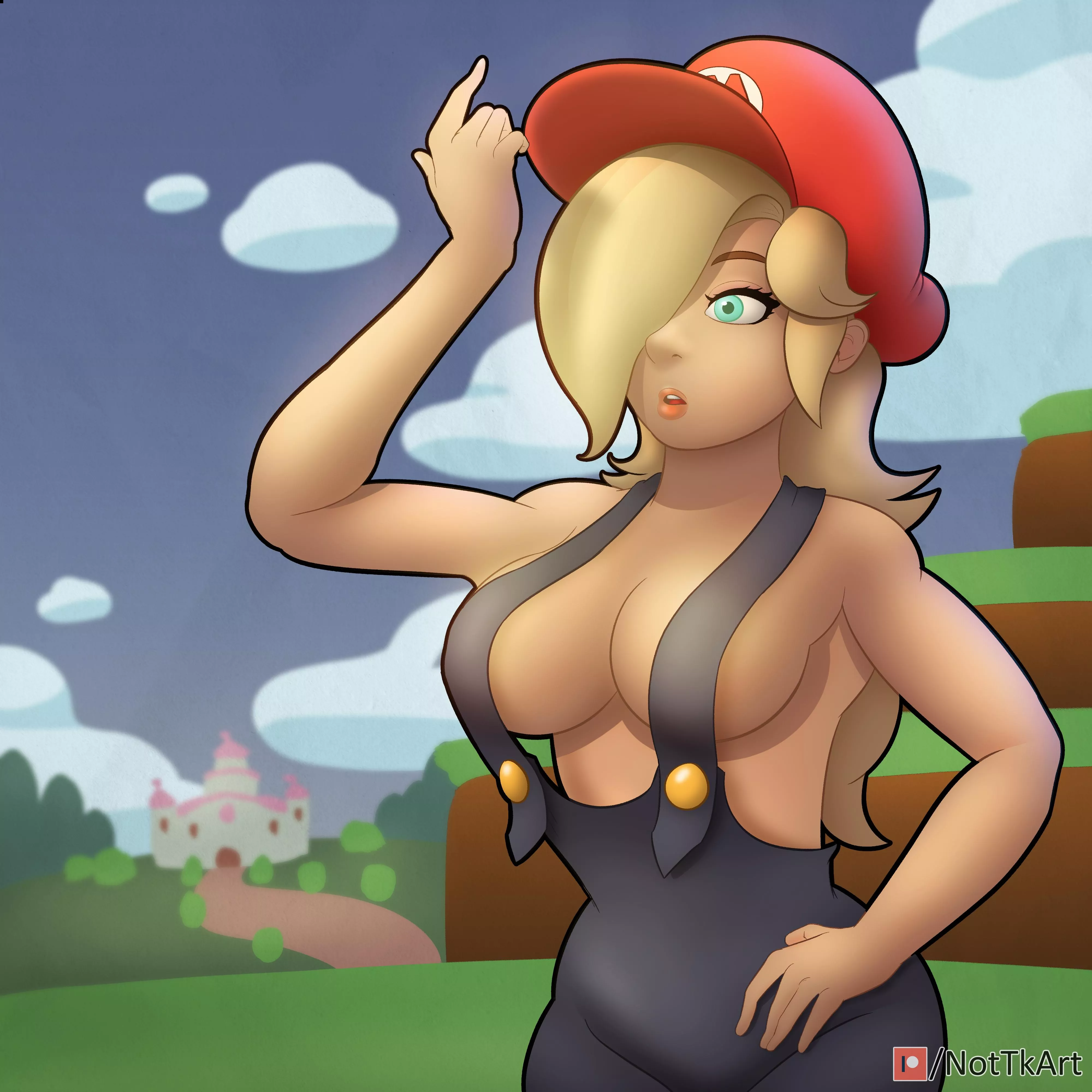 Rosalina in Mario's outfit (NotTkArt)