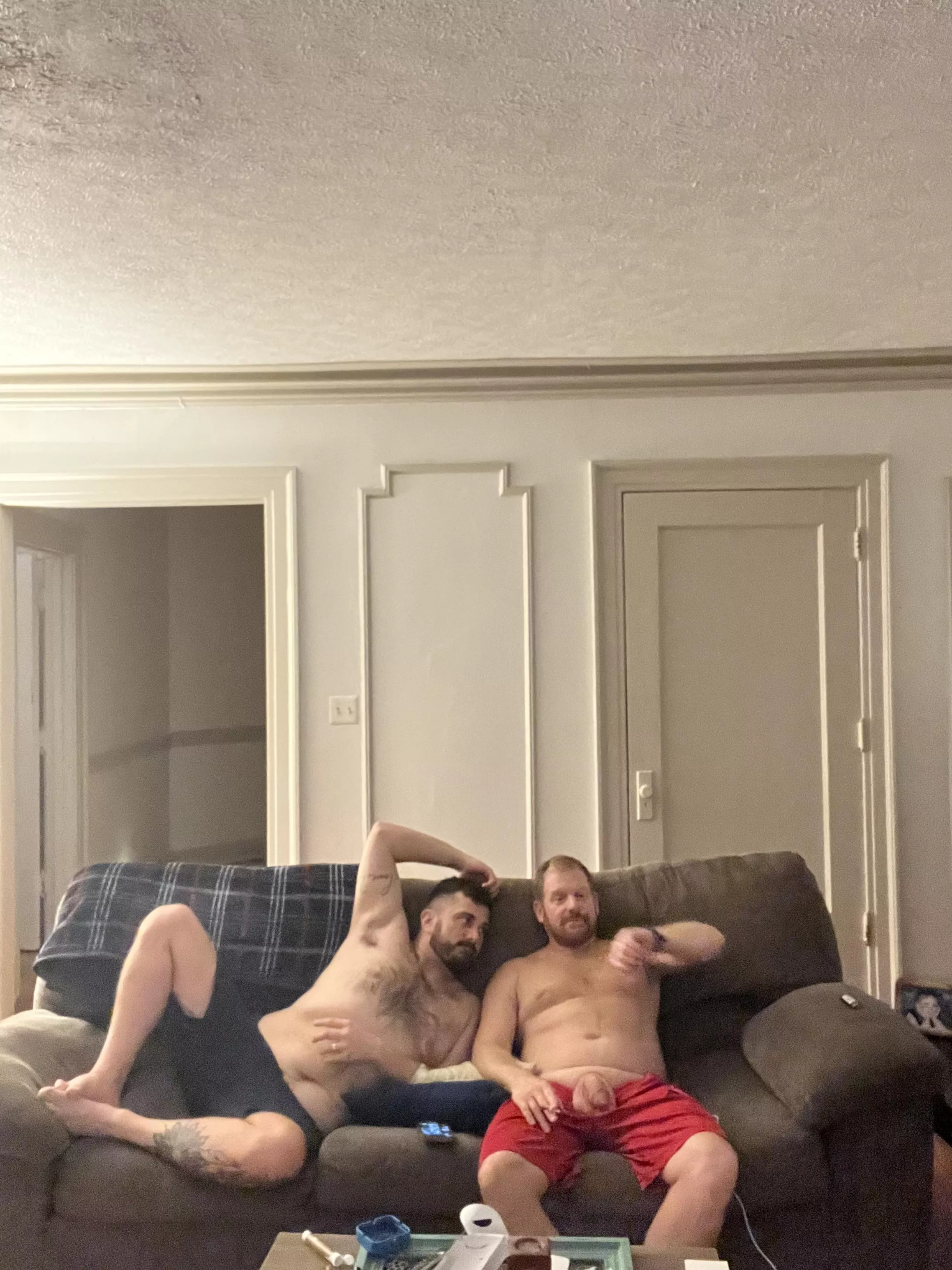 What happens next with two bears on a couch