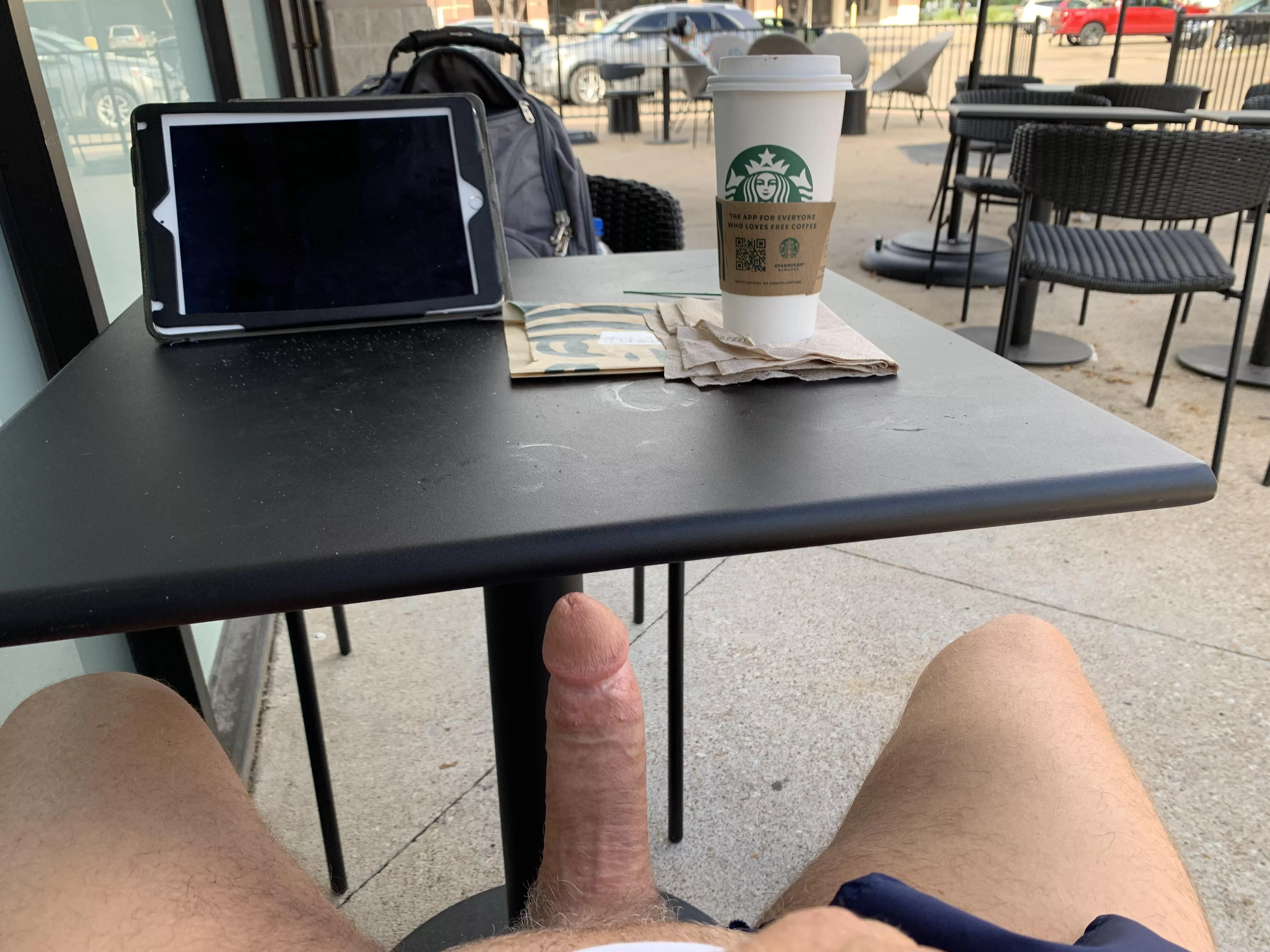 Good afternoon from a Starbucks patio