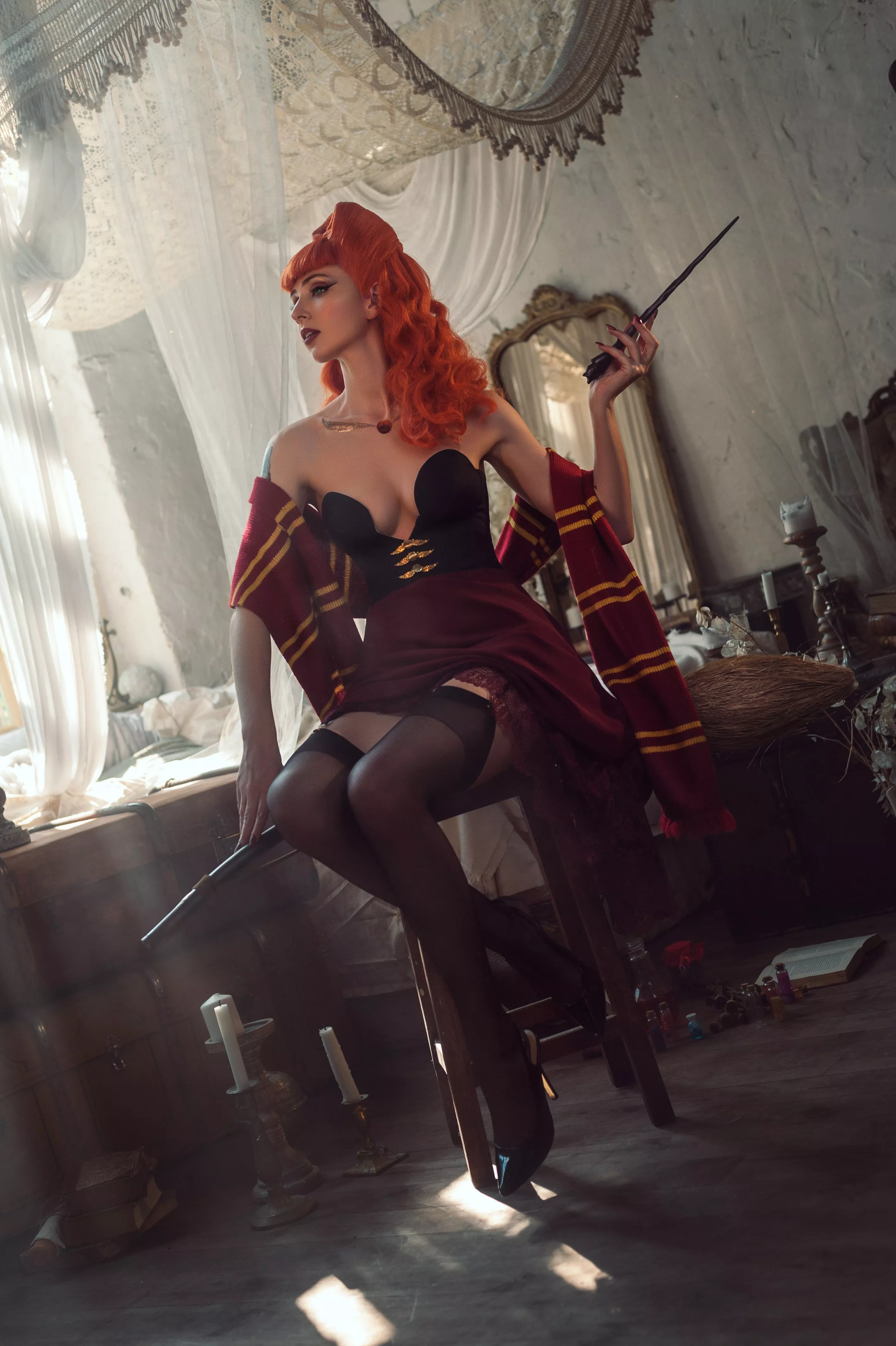 Pin-up Gryffindor cosplay by BellatrixAiden