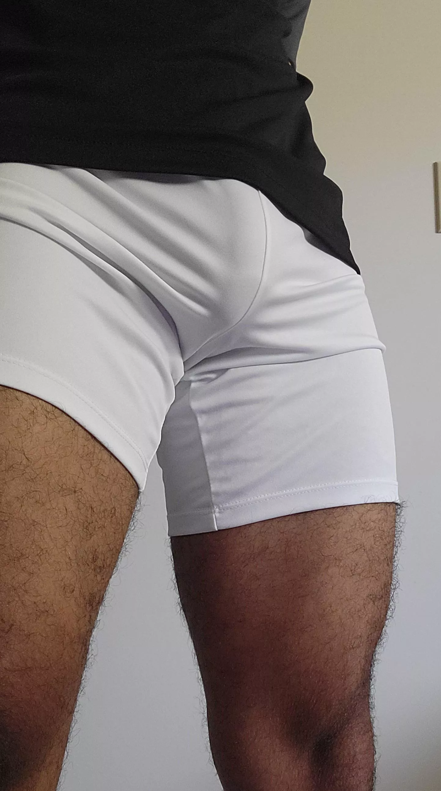 Soccer shorts really do a service to my cock.