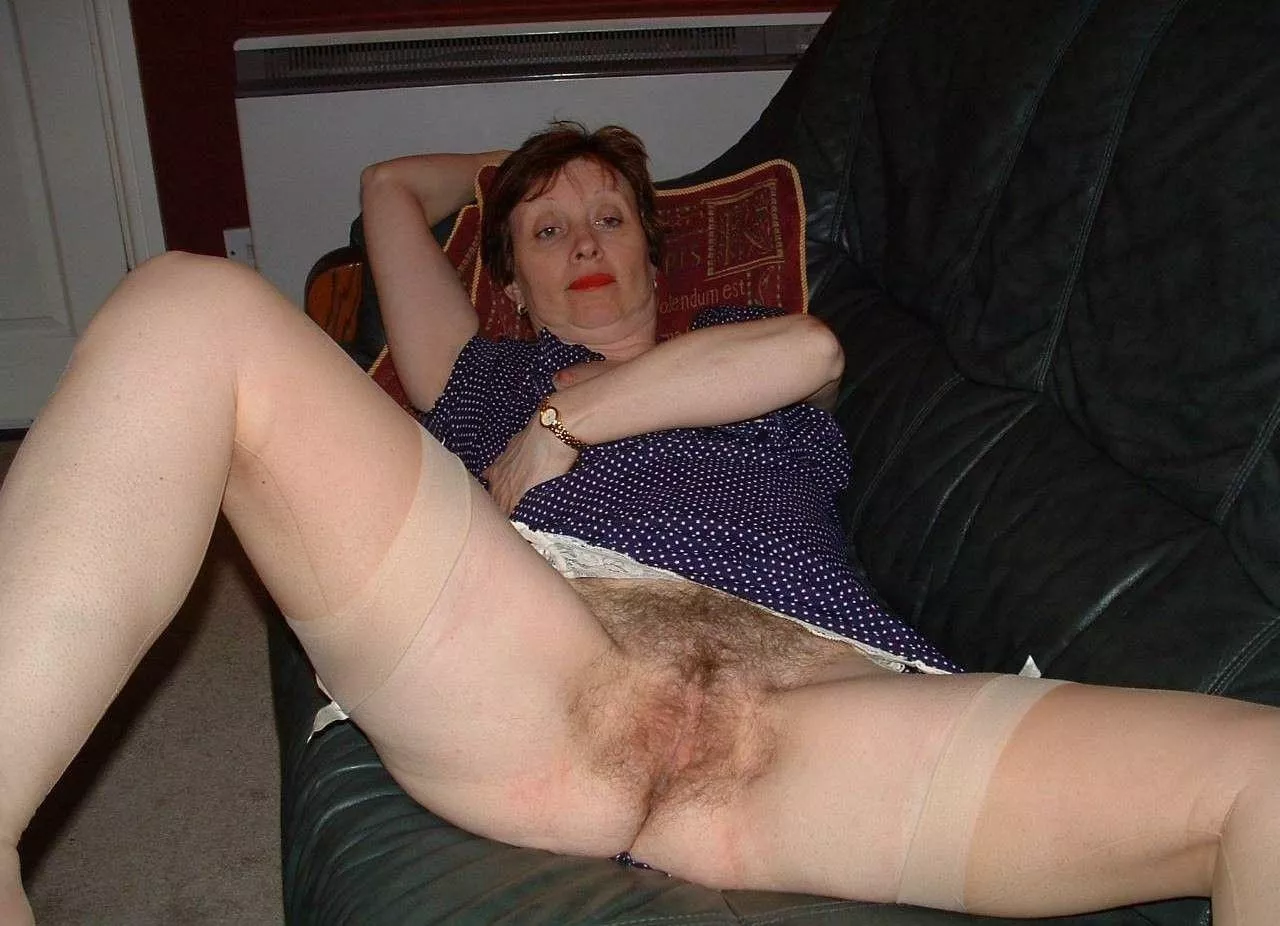 Any lovers of stockings and a hairy pussy