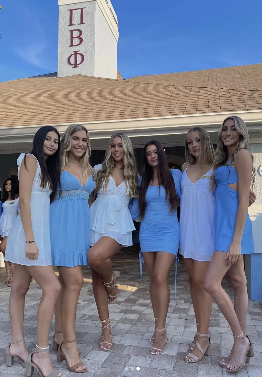 beautiful girls in beautiful blue dresses