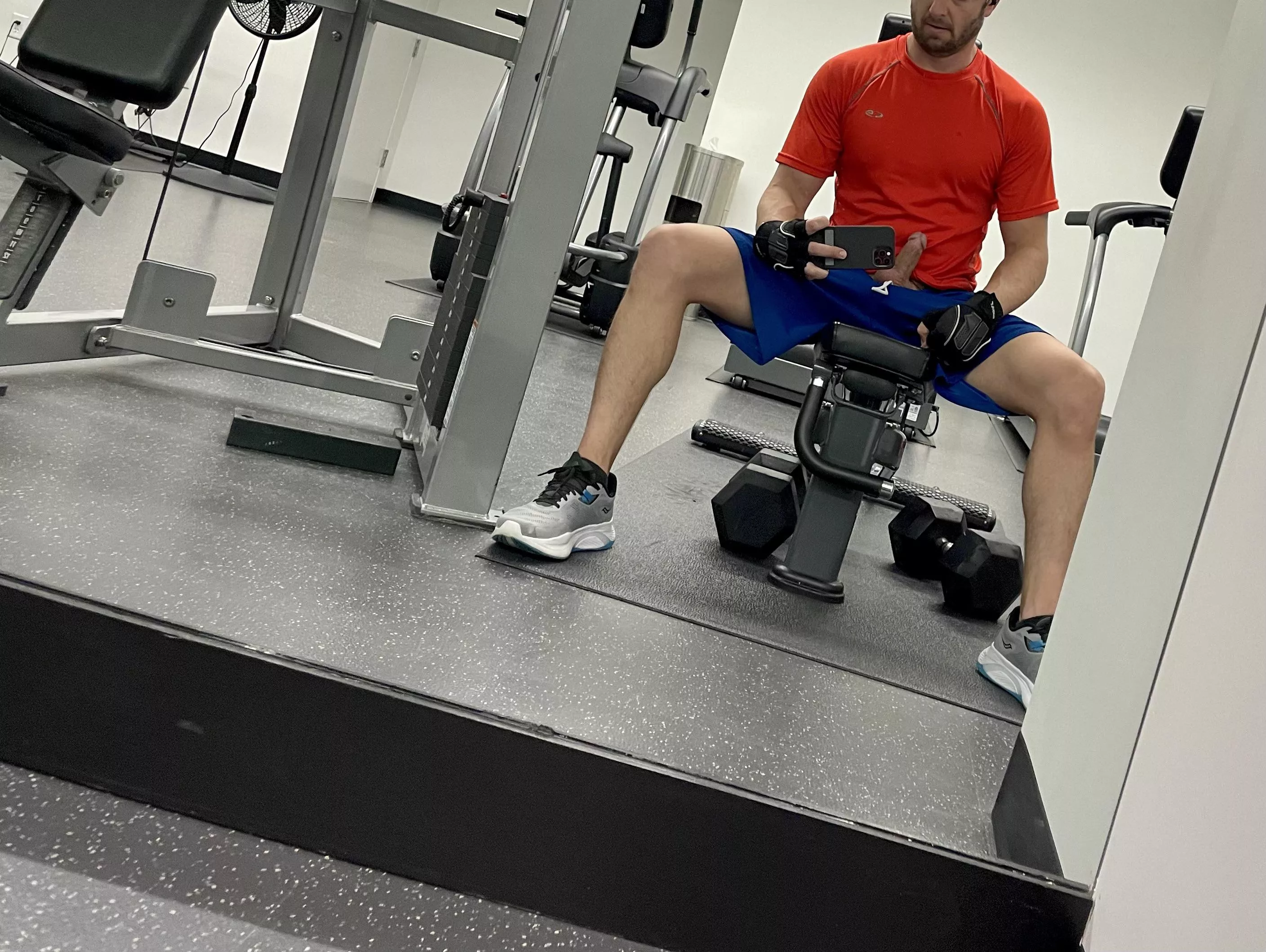 Cock out at the gym