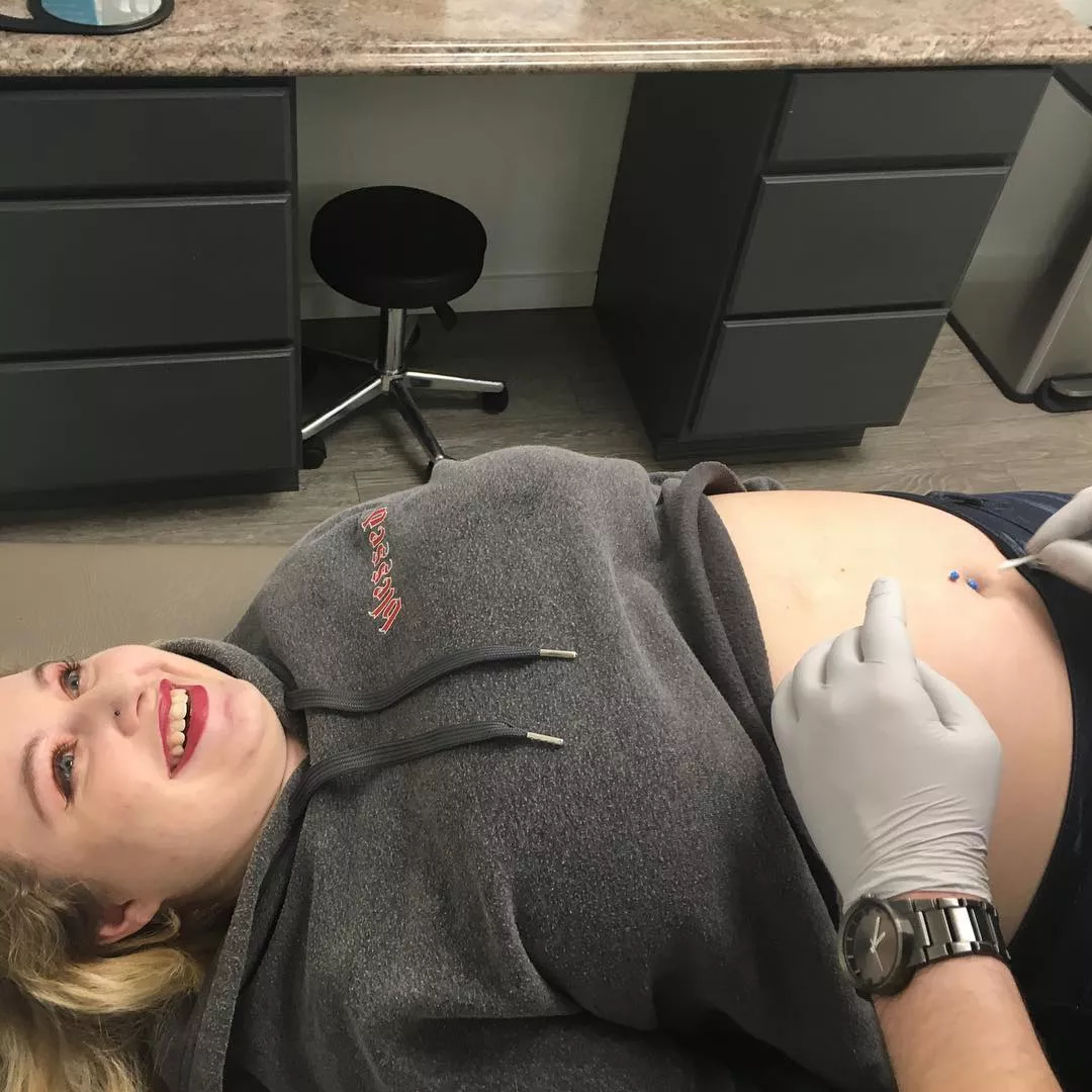 Getting my belly button pierced as a growing girl...