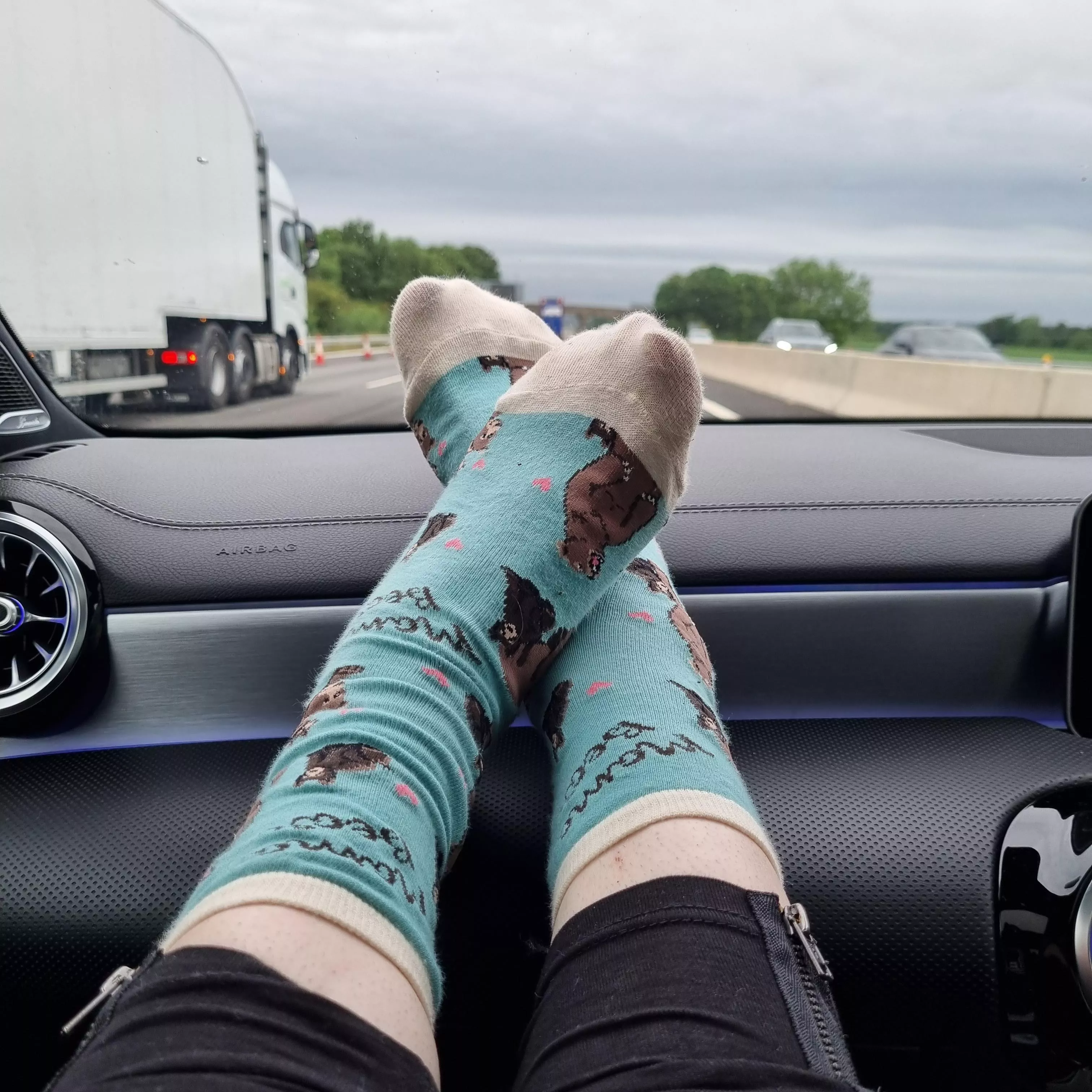 long car journey = feet up & socks out ðŸ˜