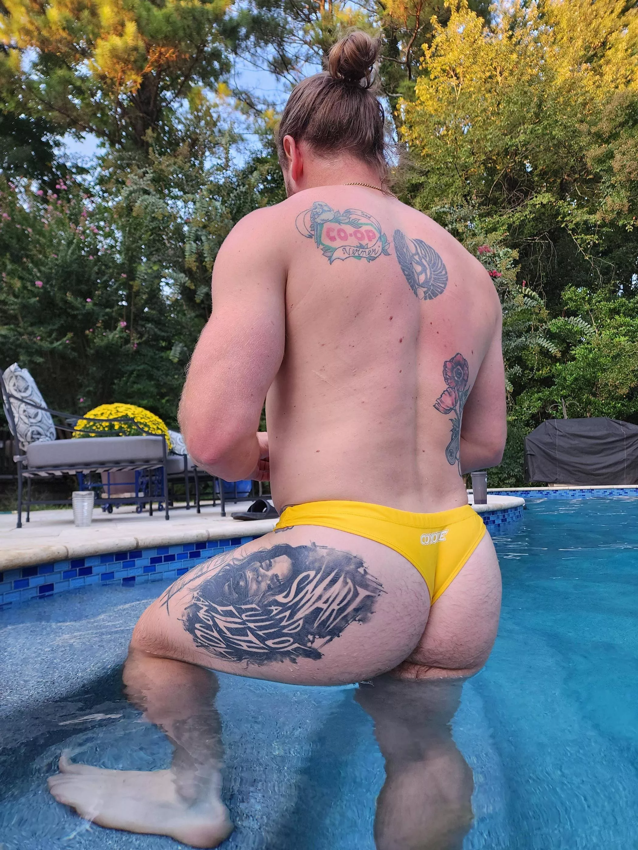 New swimsuit. Same rugby butt