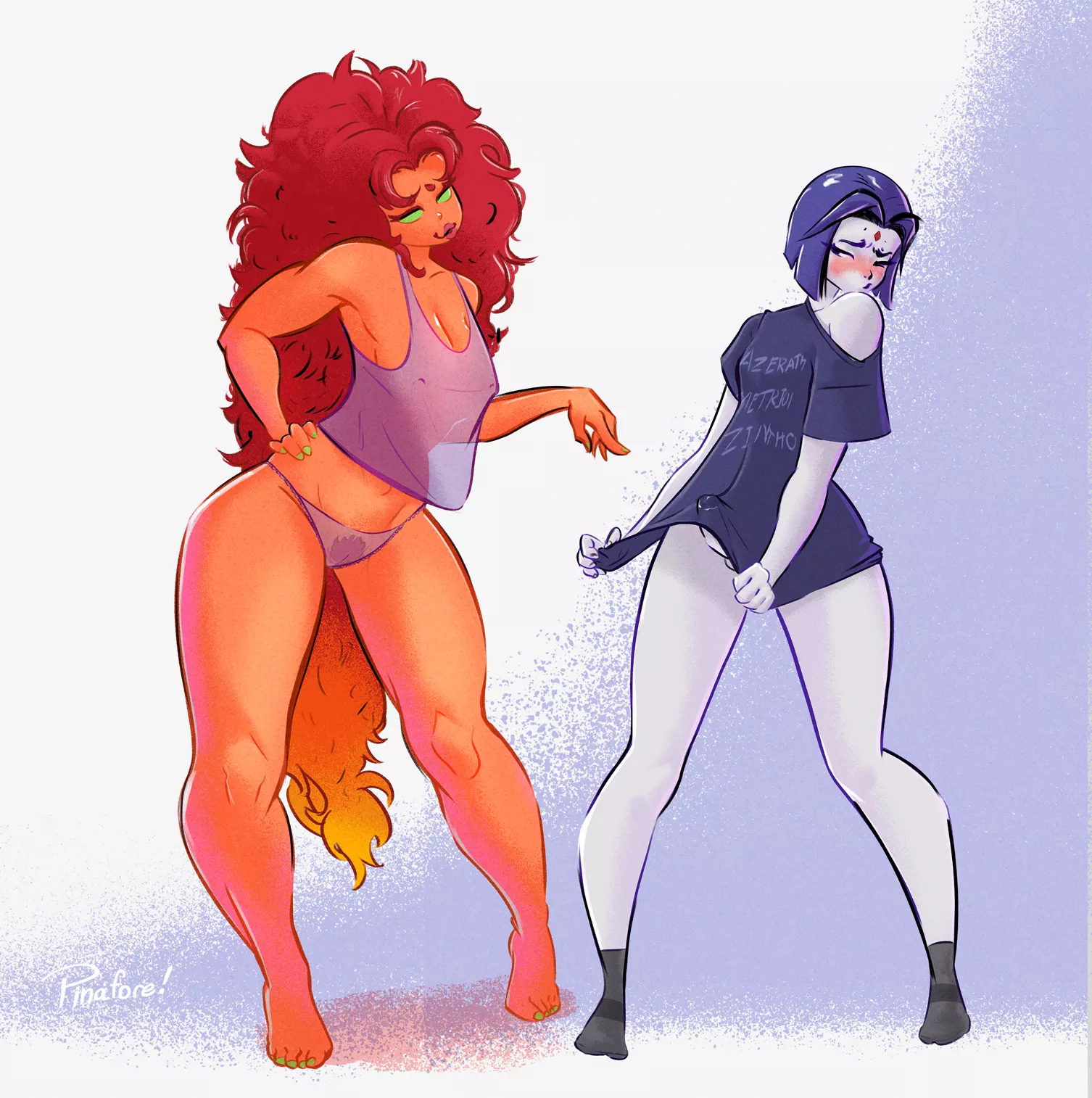 Raven secretly loves Starfire's teasing (Pinafore)