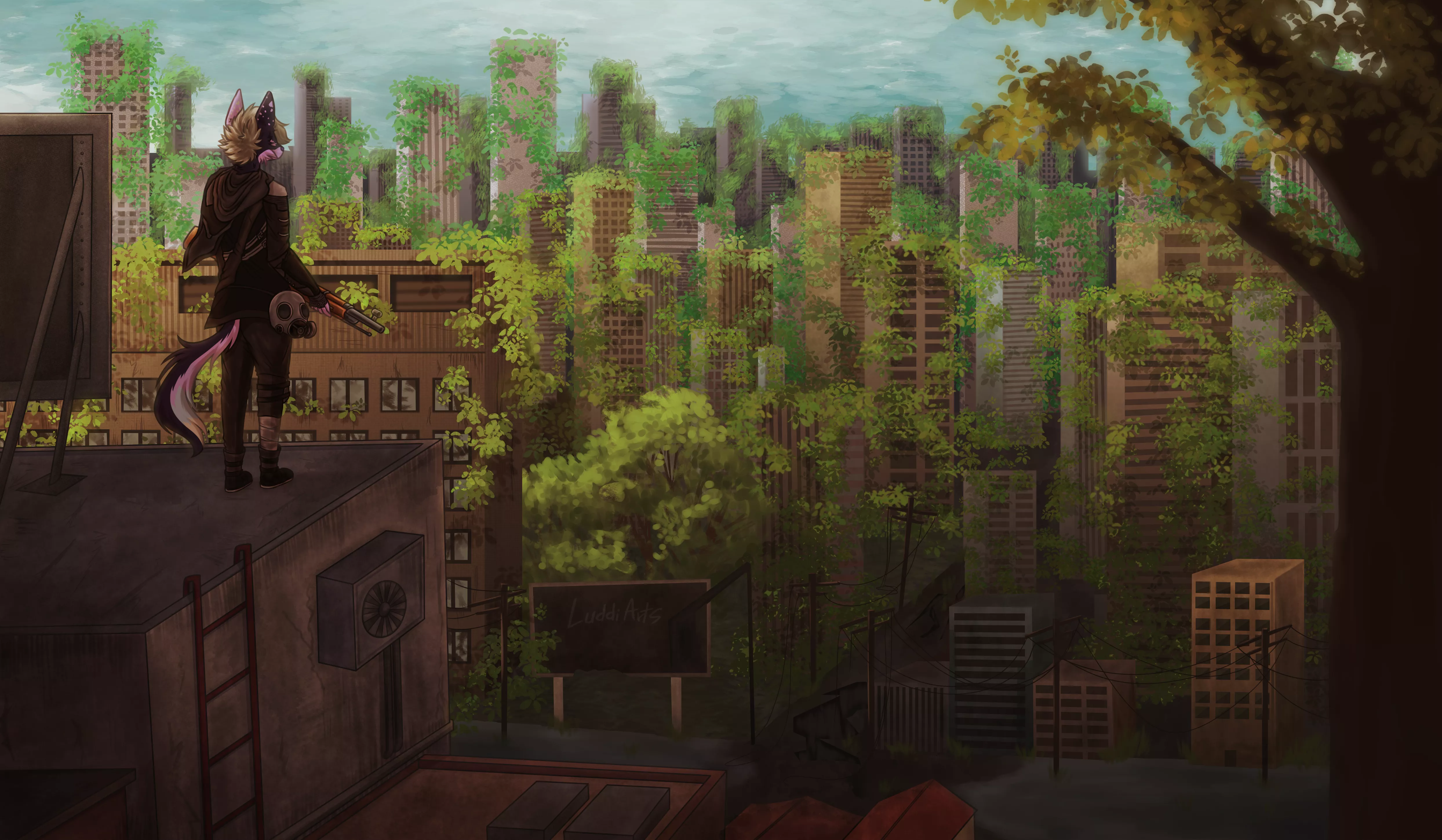 Abandoned city🌱 [comm] (@luddiarts on Twitter)