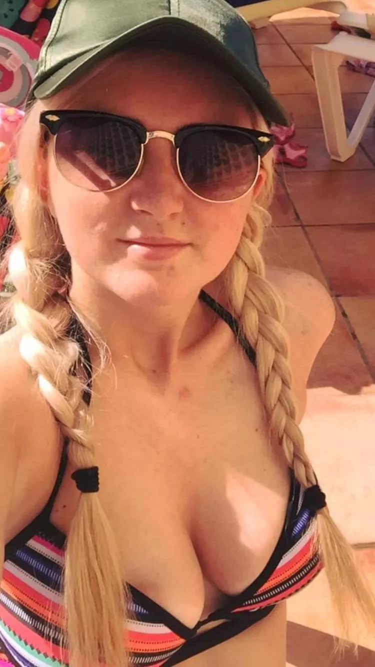 [FB] A little bit of titty and pigtails.