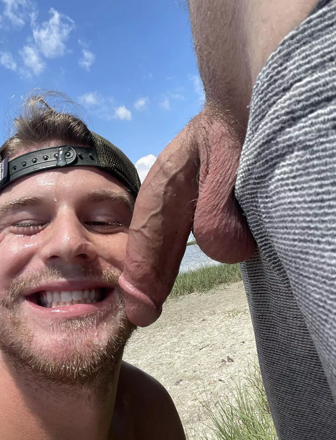 Gave this guy a facial on the beach