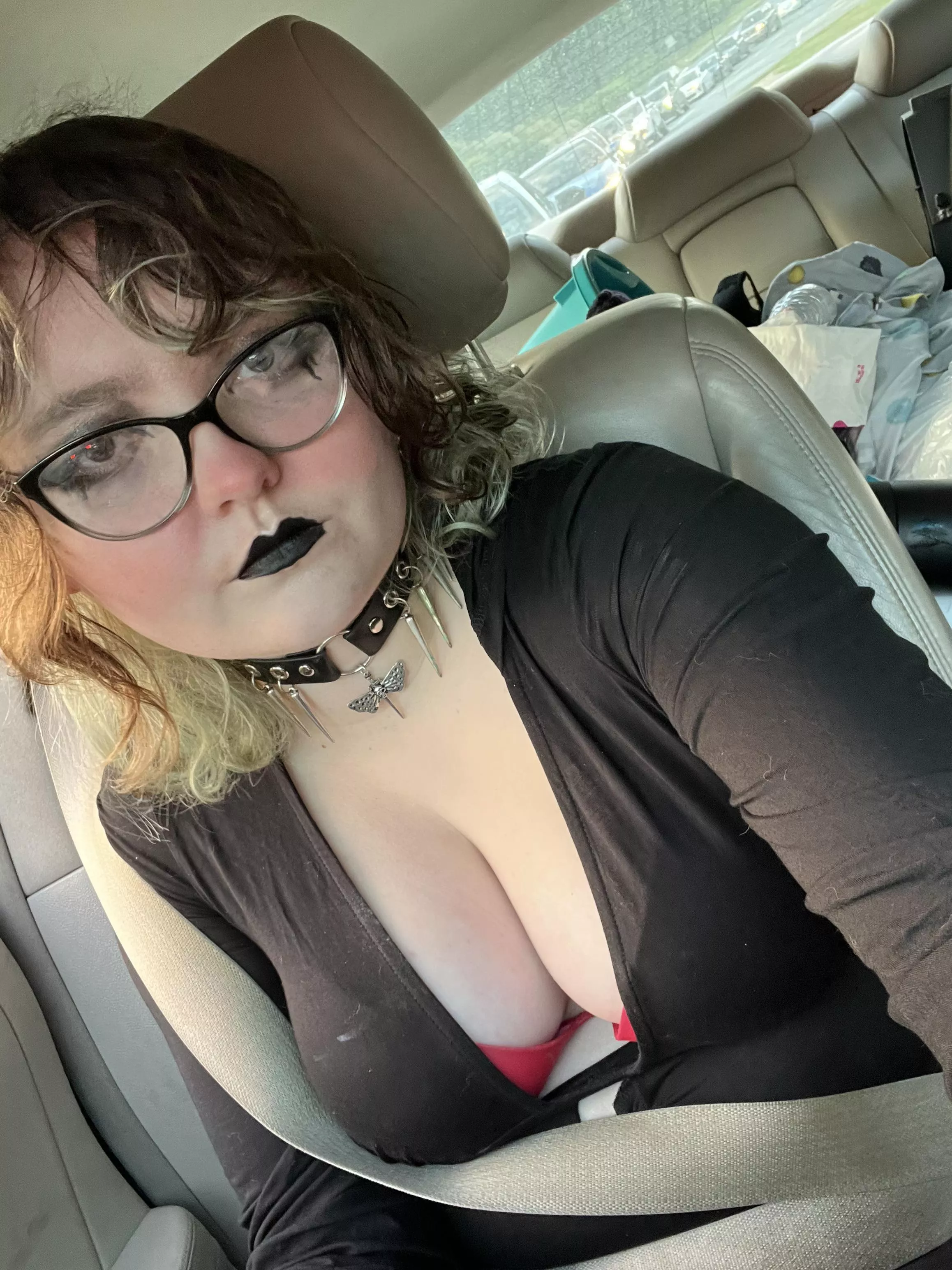 just a post-concert goth girl with glasses