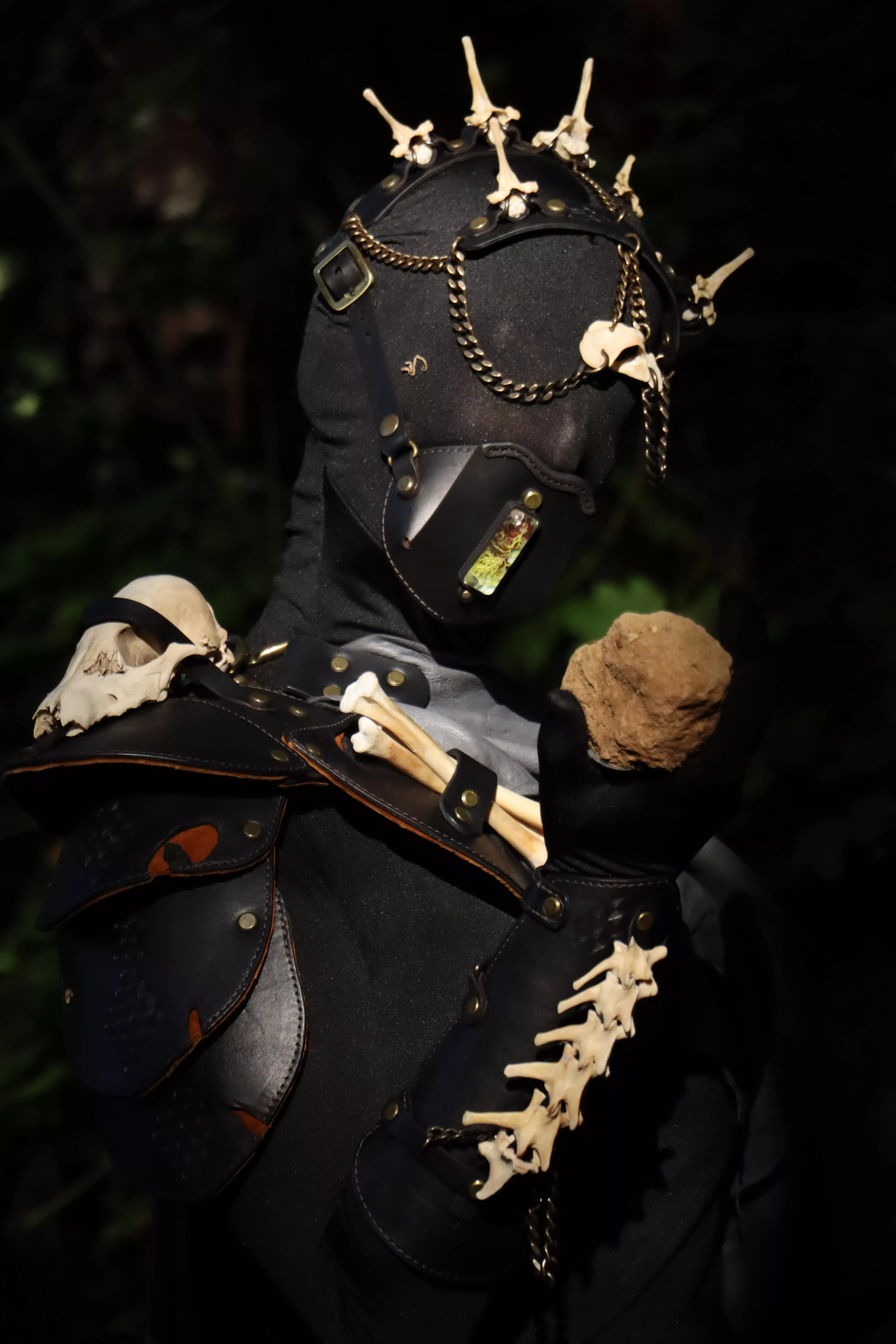 leather, chain, and bone harness + armor set