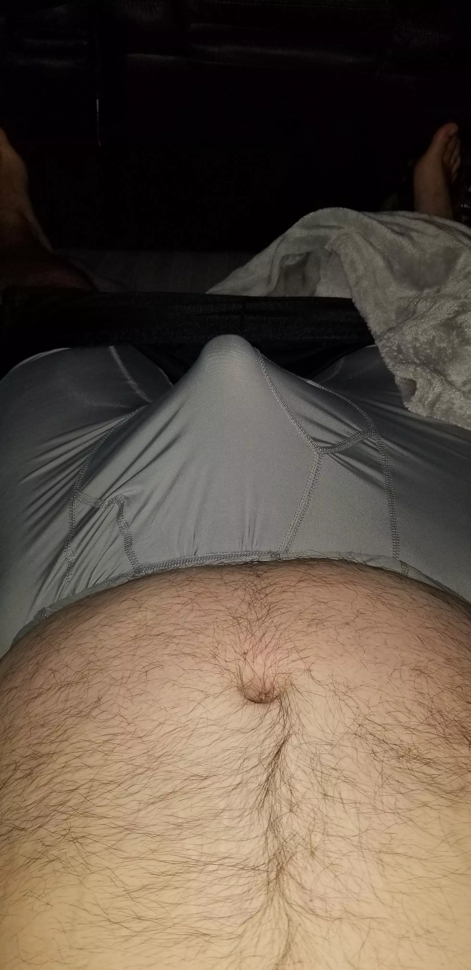 My chubby belly along with a fully pitched tent this morning...