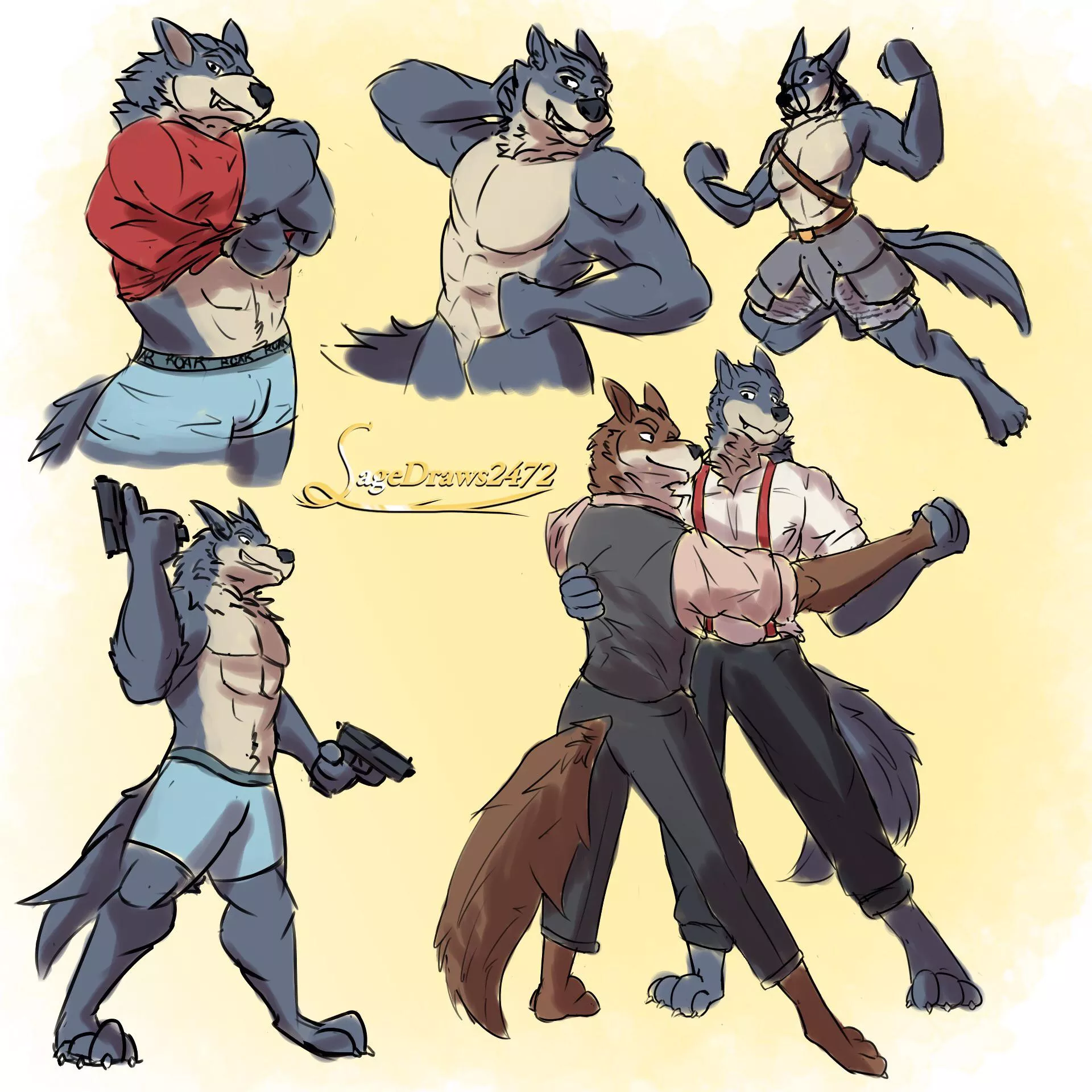 Some wolf bois | Art by me