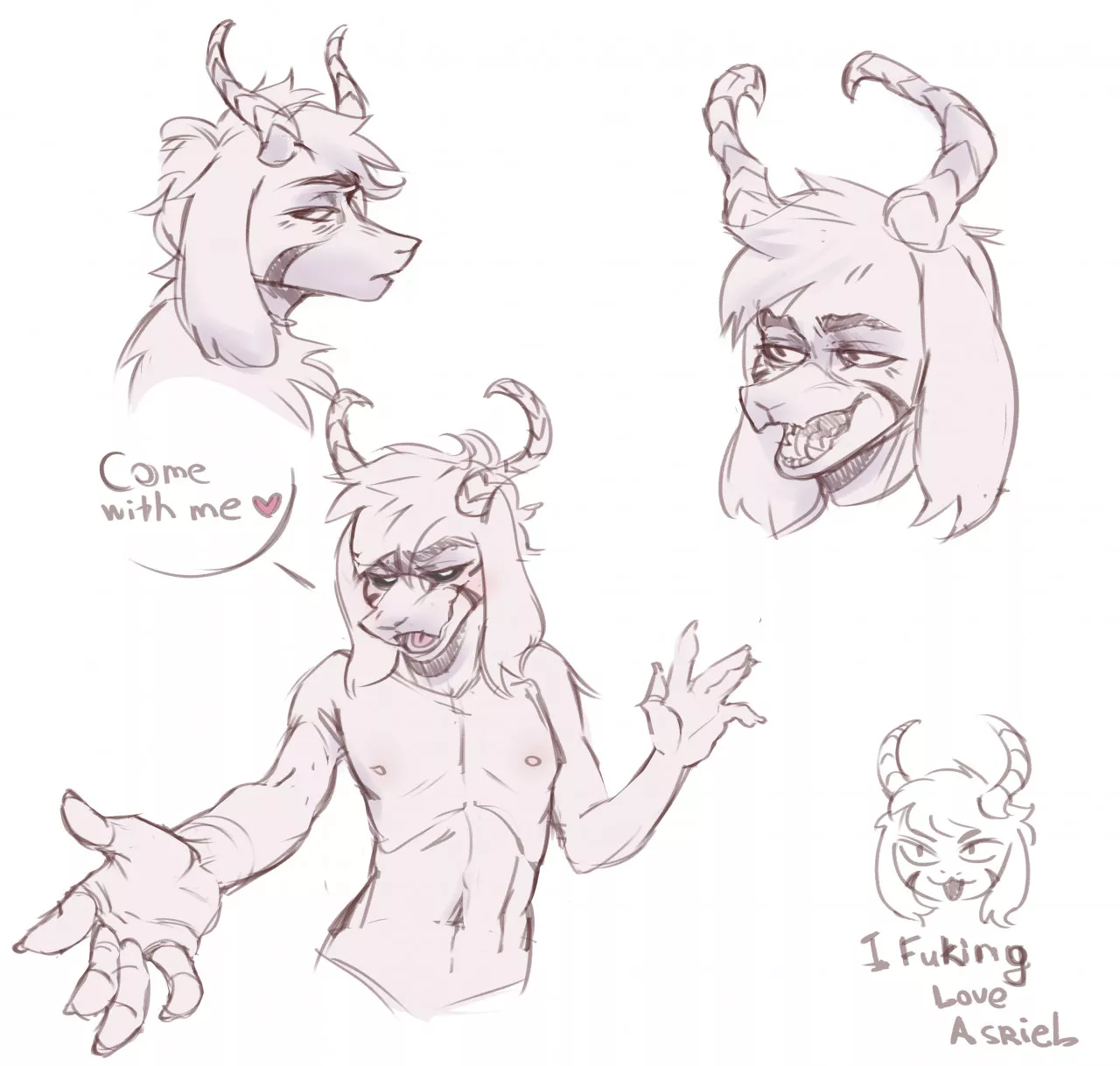 [asriel] sketch ive done rn :3