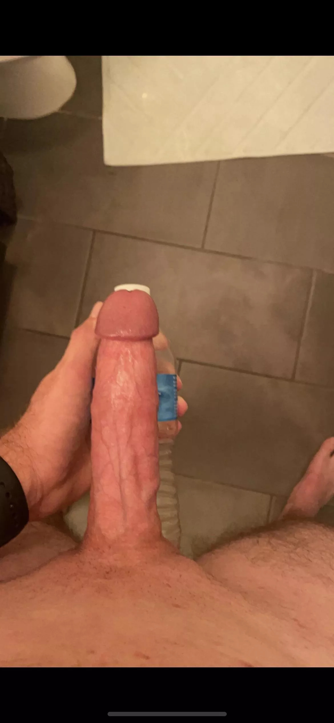 My cock vs a water bottle