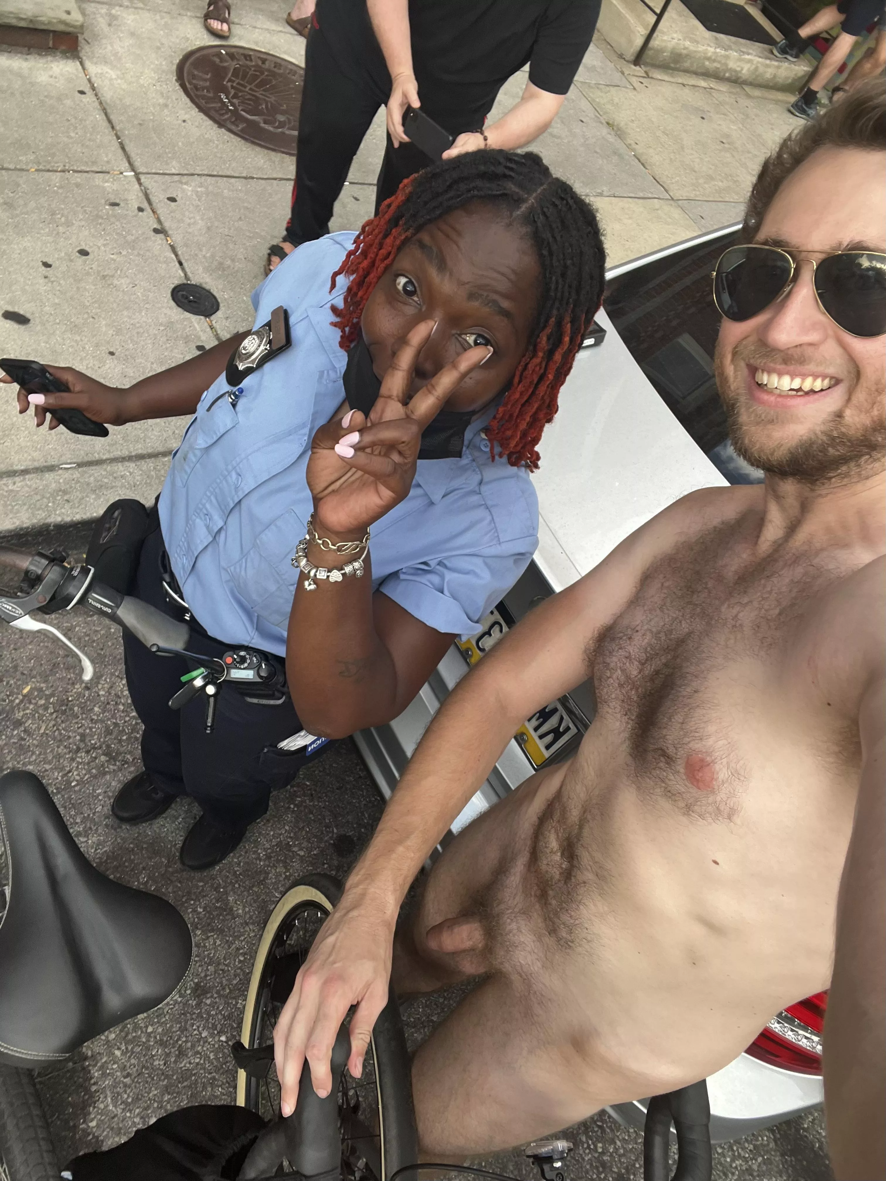 Naked selfie with the meter maid