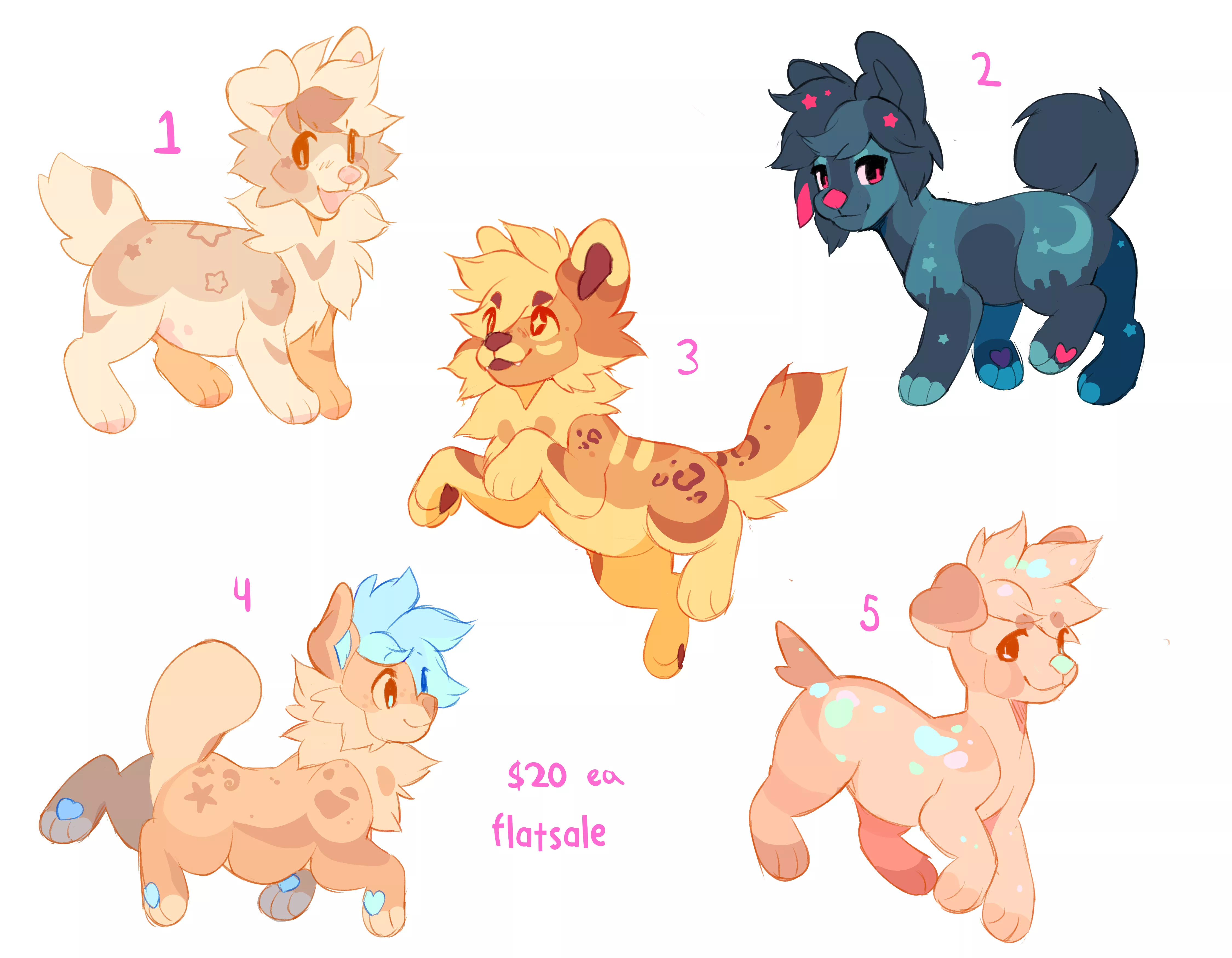 Some adoptables I made â¤ (@tea_pancake on insta)