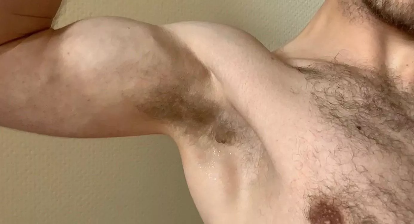 A dripping sweaty pit after a work out