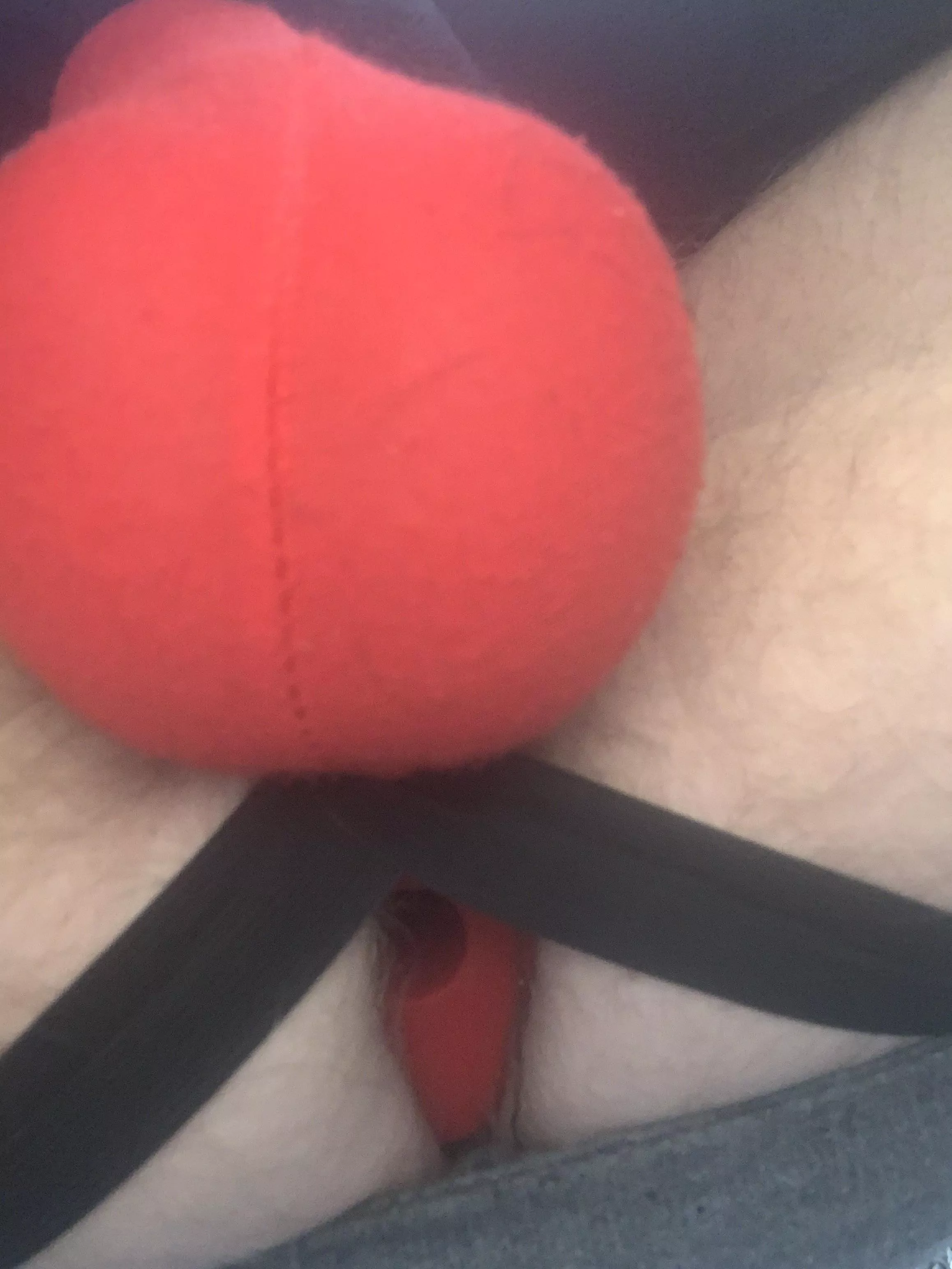 balls weighted and butt plugged for a good morning...