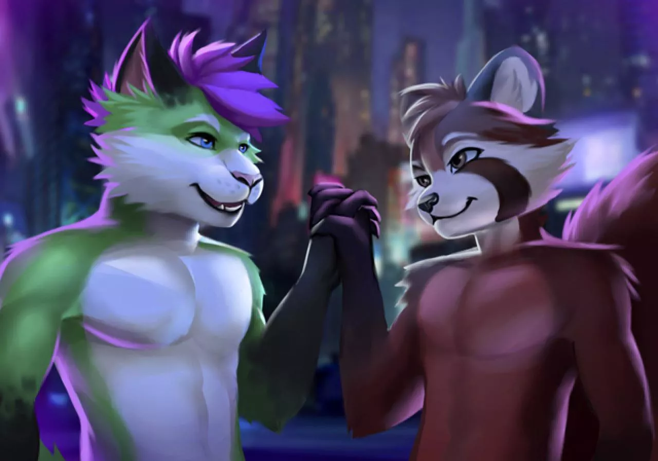 (COMMISSION OPEN) Night hangout! 🎇 (art by me)