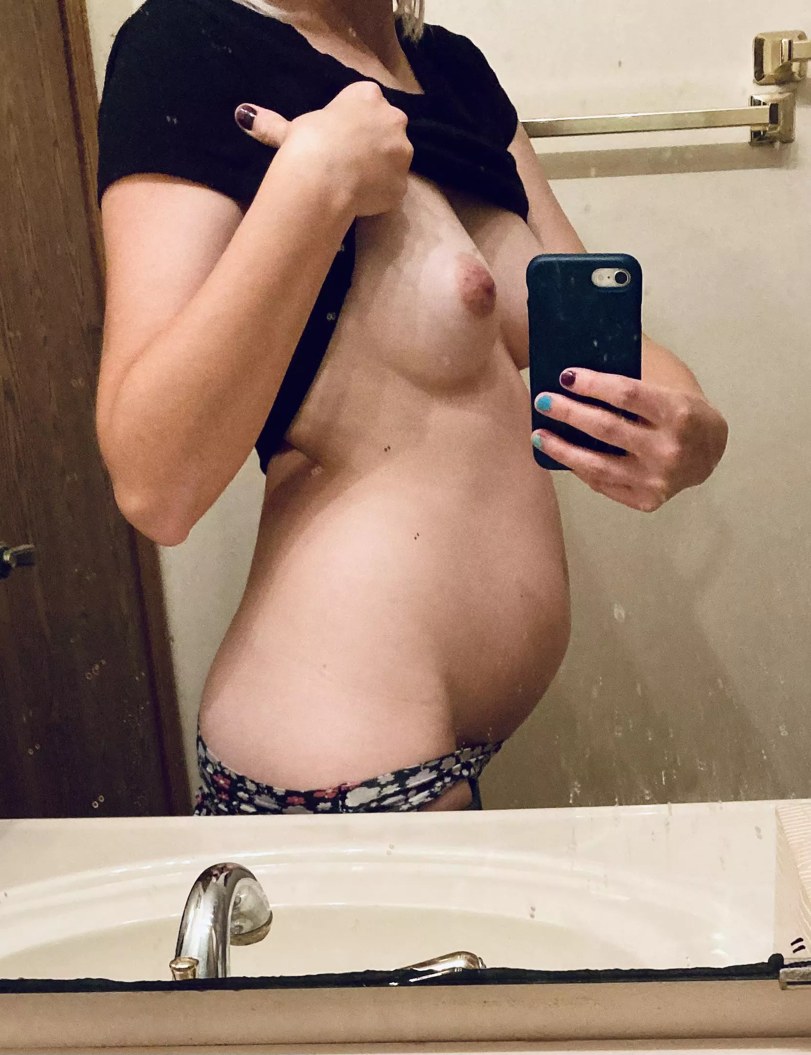 My little belly is starting to grow from all that cum