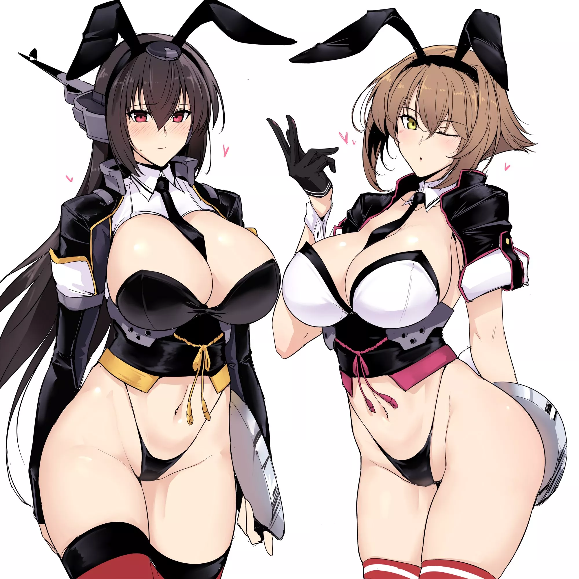 Nagato & Mutsu in lewd bunny suits (ore_halcon)[Kancolle]