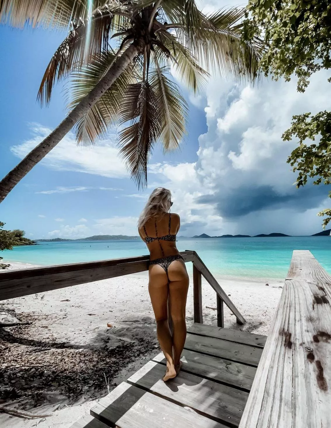 White sand and blue water