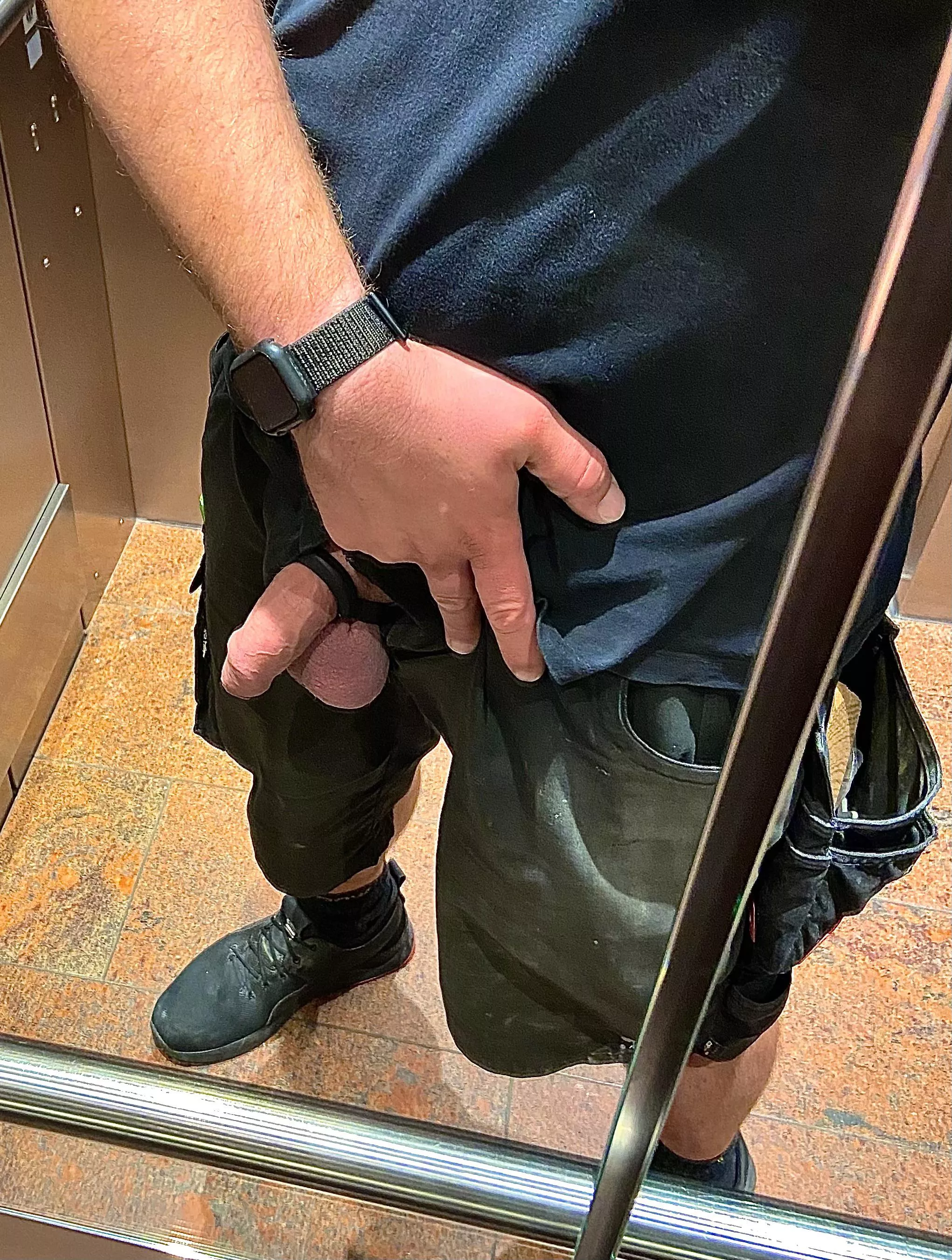 A quick one in the elevator at work. What would you do if you caught me doing it?