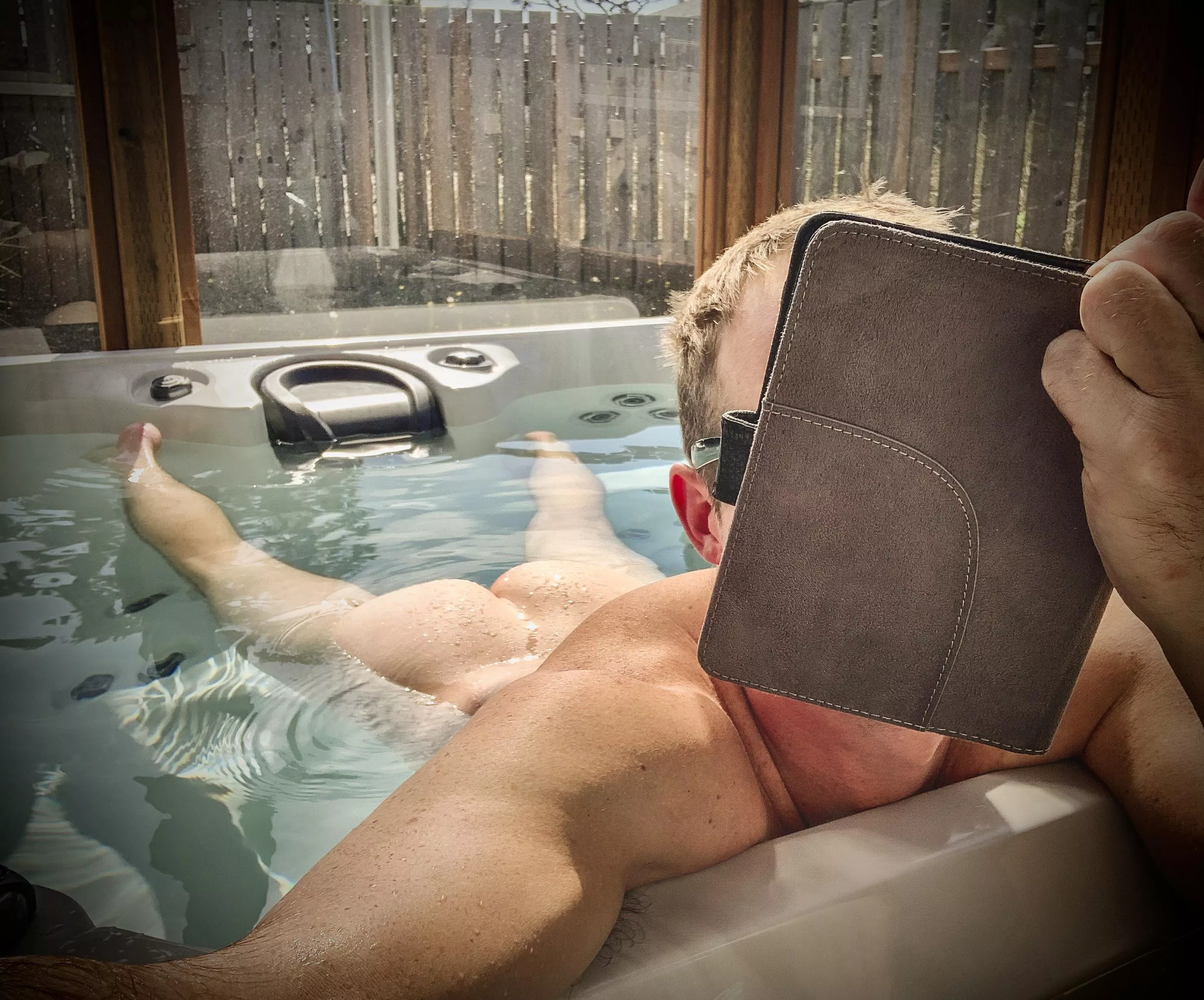 Naked hot tub book club :)