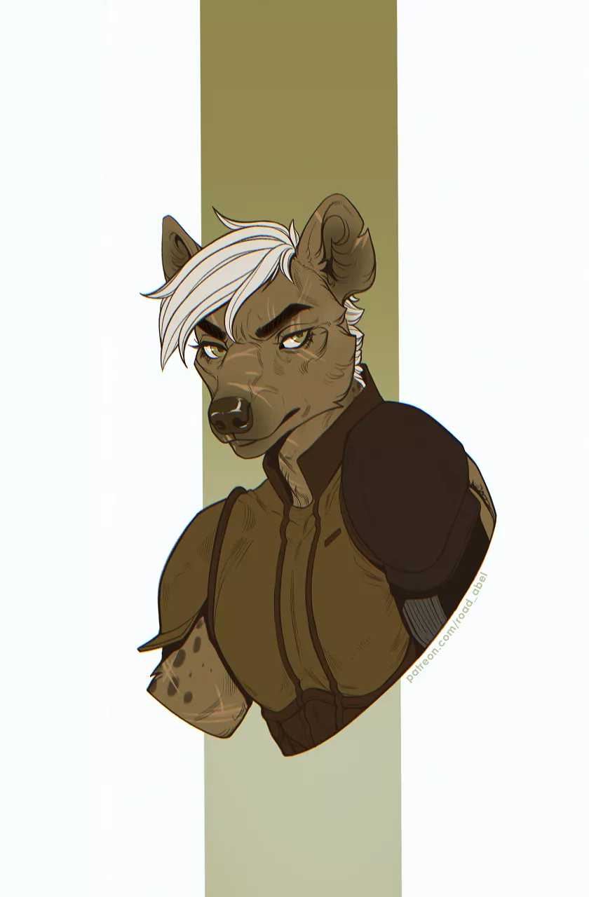 Courageous warrior hyena ðŸ’š (art by me)