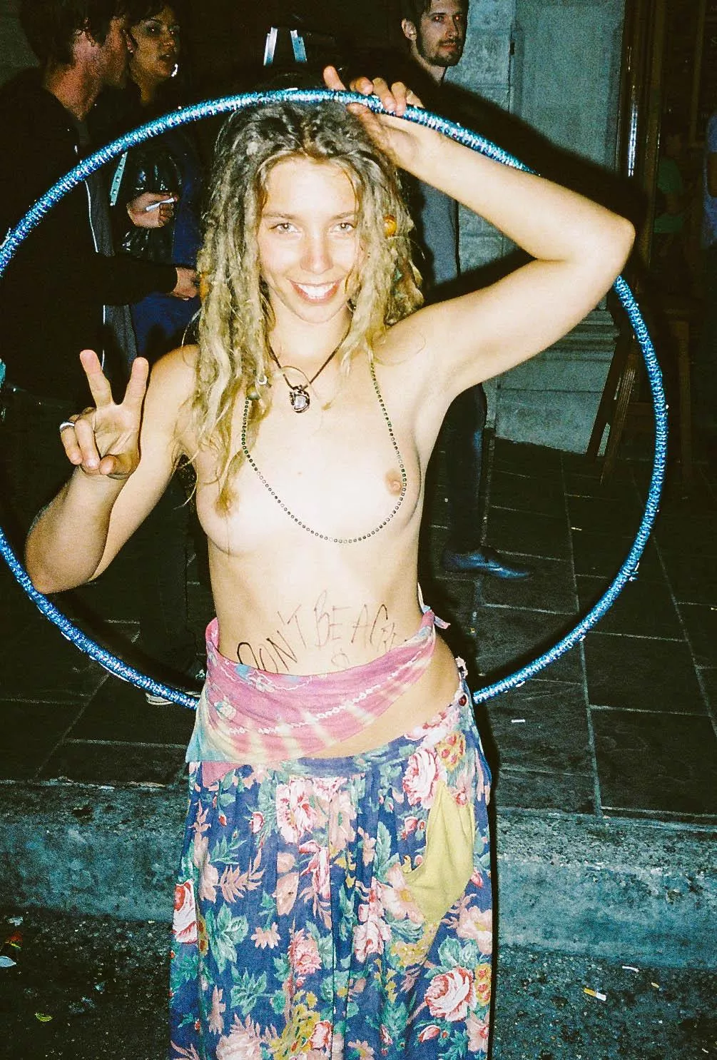 Hooping topless