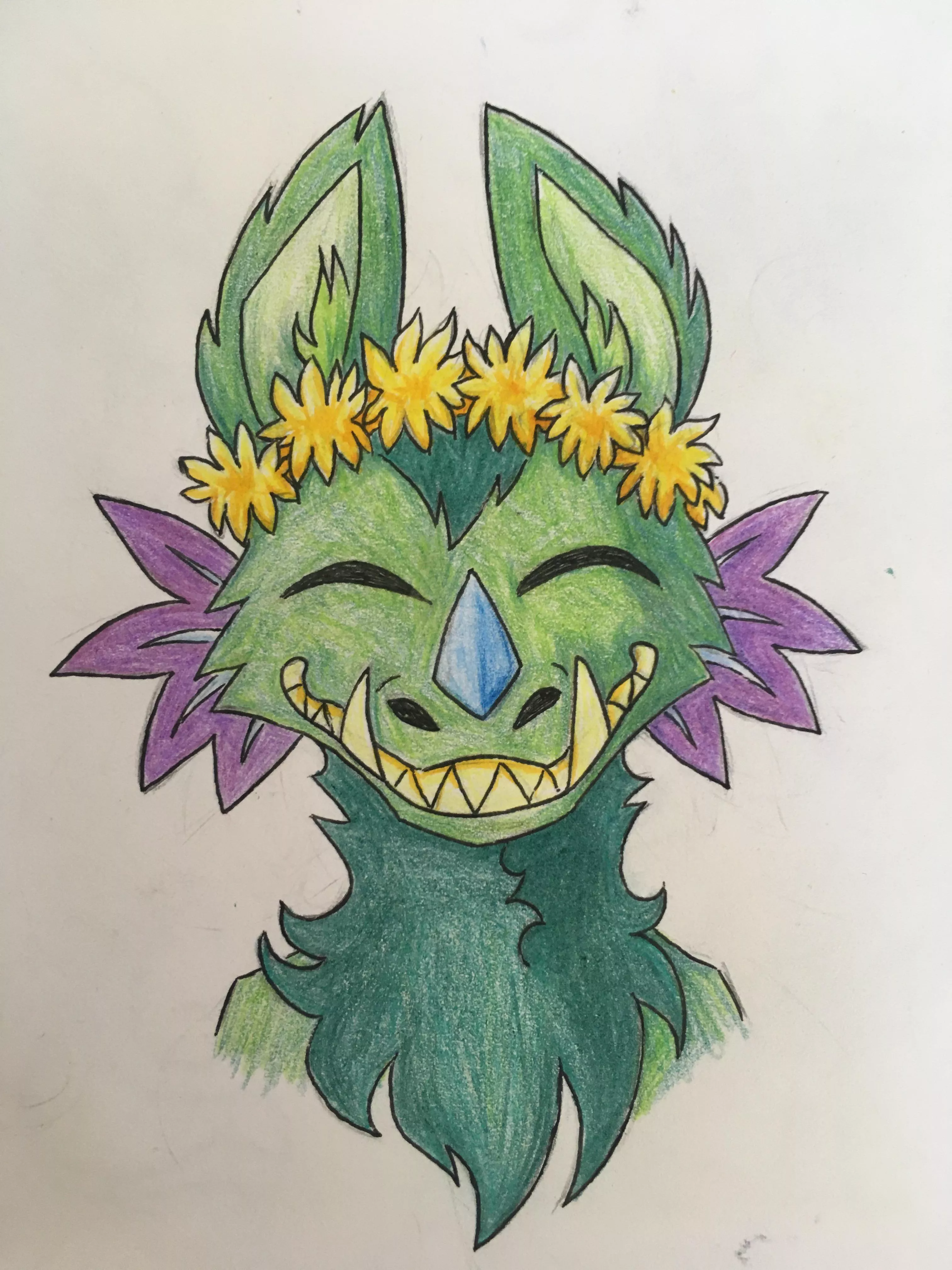 I drew my sona with a flower crown