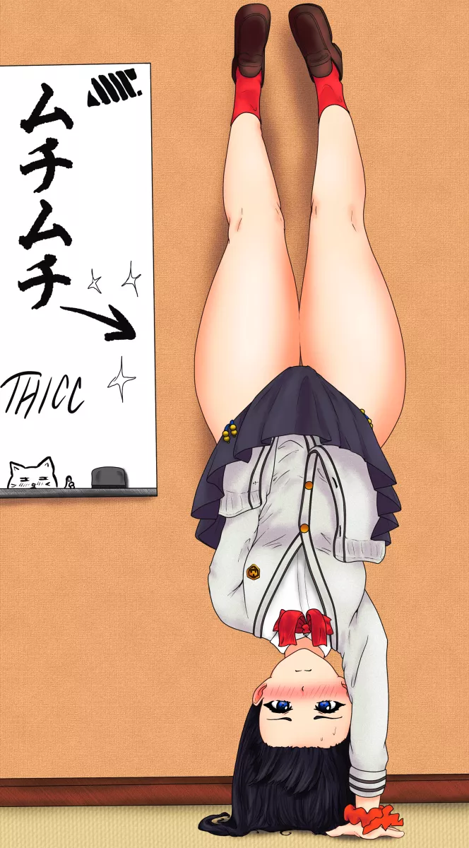 Rikka doing the Chisato Handstand [SSSS.Gridman, Lycoris Recoil]