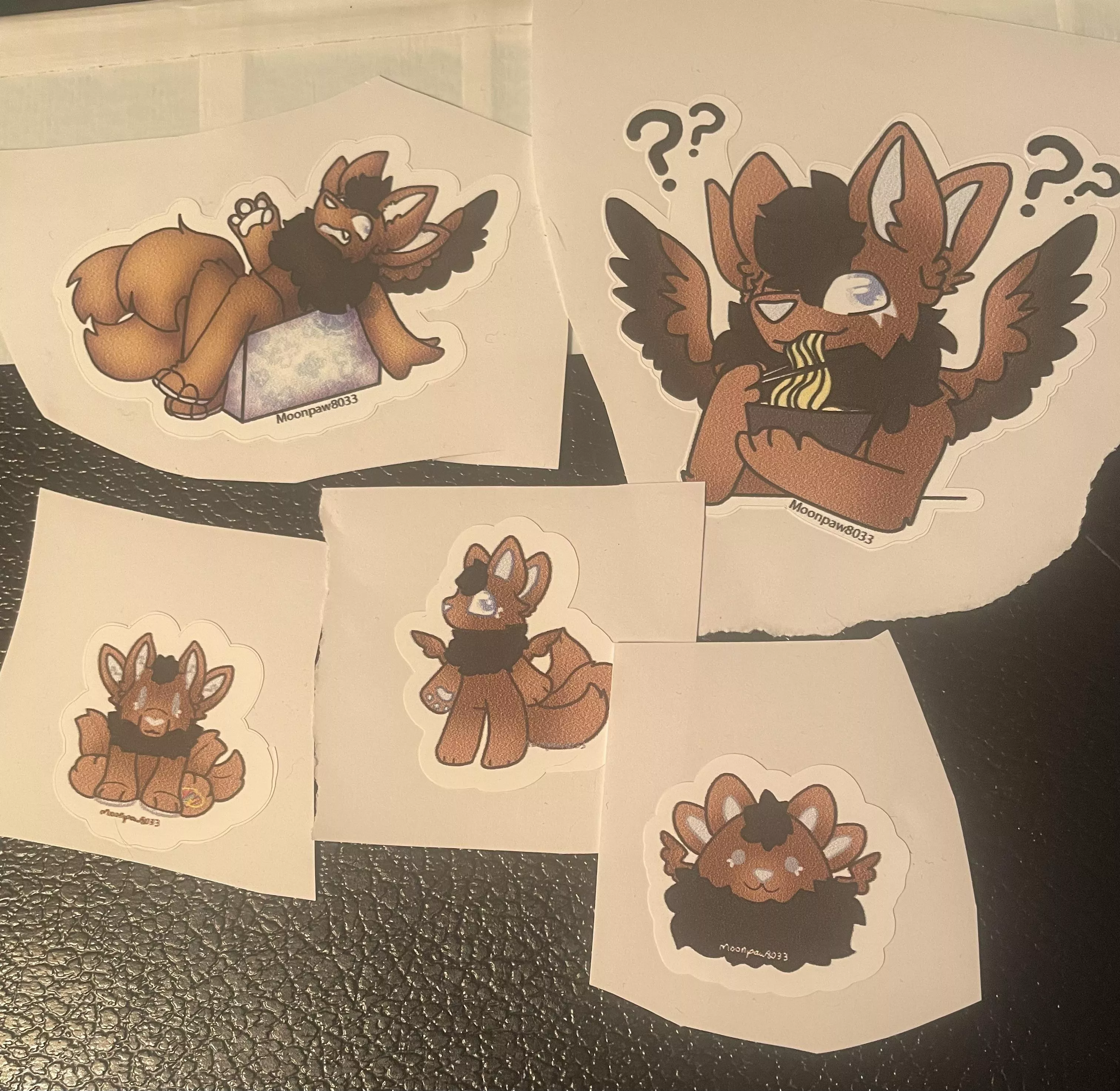 Stickers Iâ€™ve made recently (featuring my sona) < 3