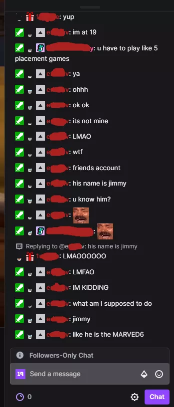 This is what your Twitch chat ends up looking like when you put Followers-Only mode.