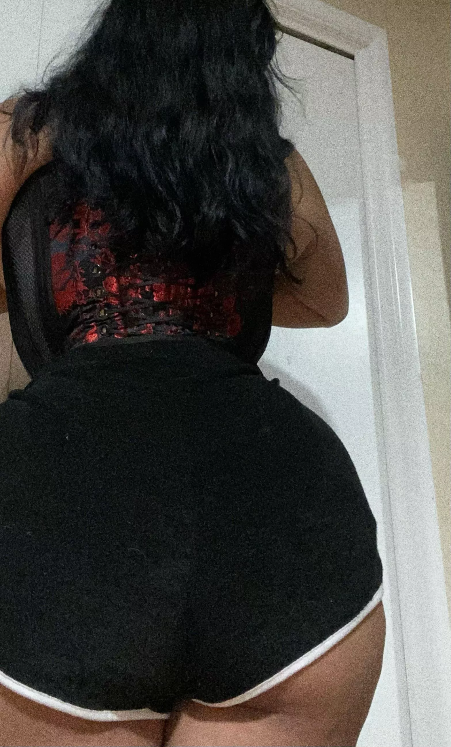 Back view of my corseted waist