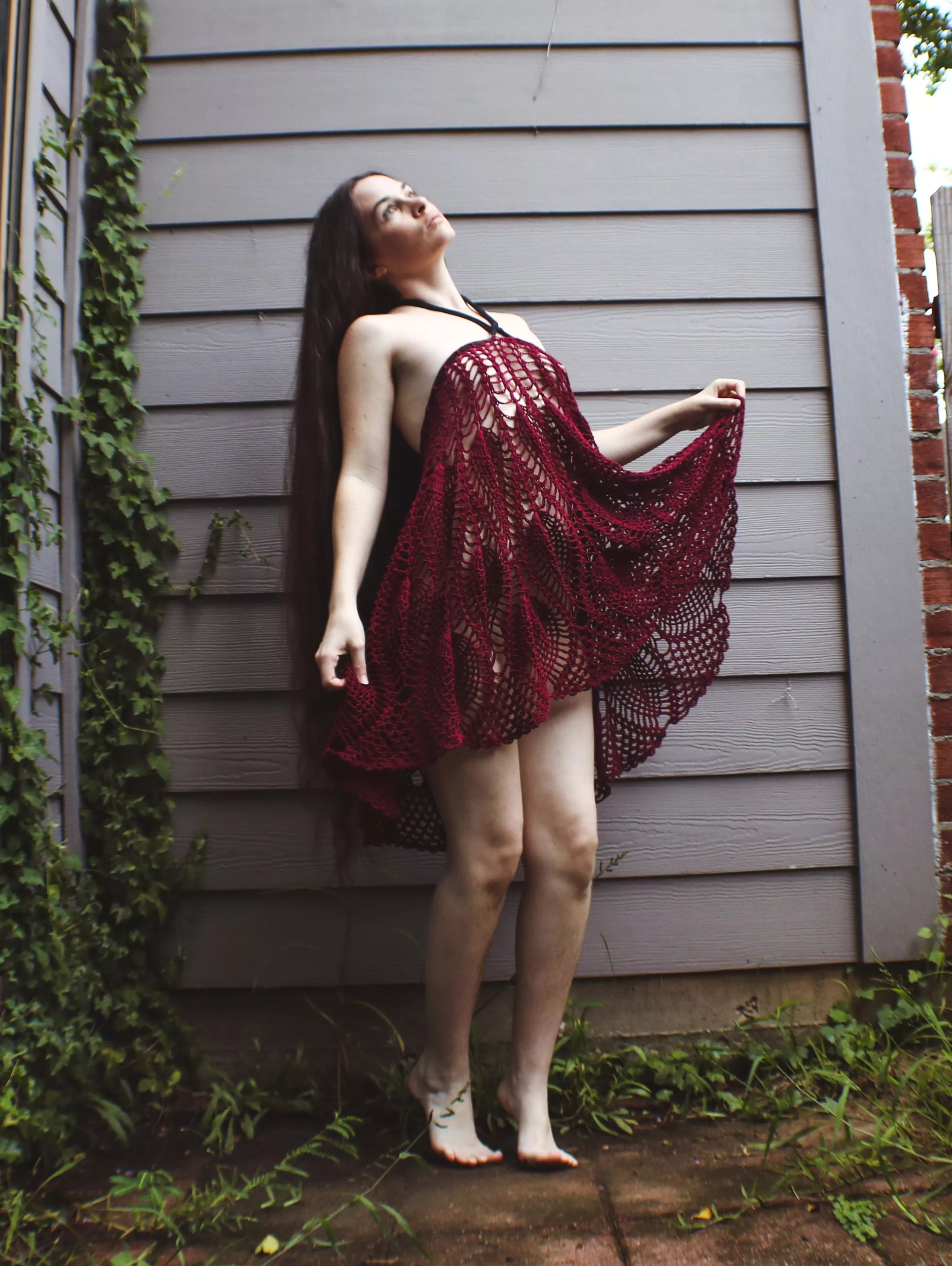 doll in red lace (self shot/crocheted)