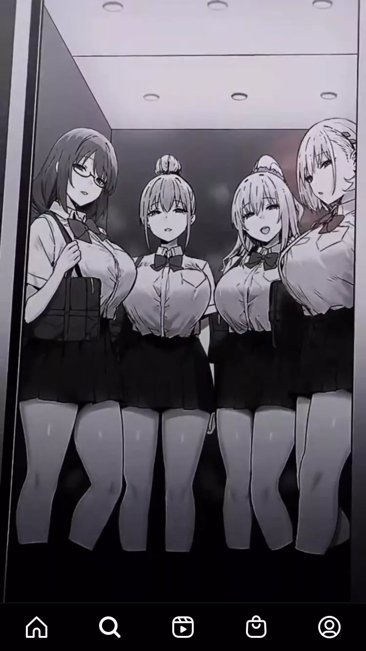 LF Mono Source: 4girls, big breasts, glasses