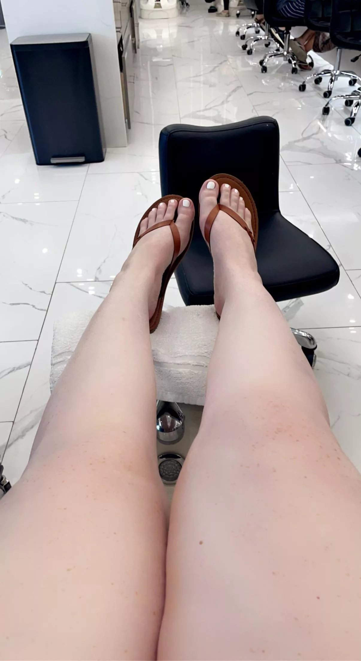 Nothing like white toes with my milky legs.