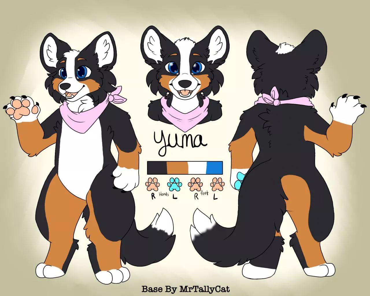 Ref sheet for Yuma the dog!